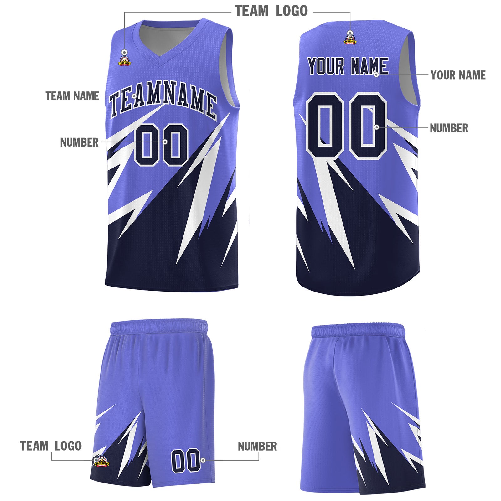 Custom Munsell Blue Abstract Mountain Pattern Sports Uniform Basketball Jersey