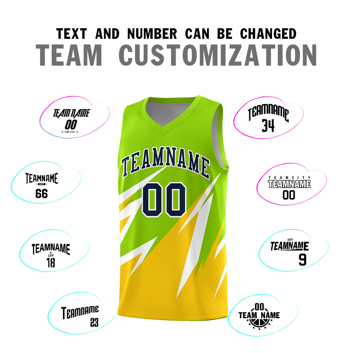 Custom Neon Green Abstract Mountain Pattern Sports Uniform Basketball Jersey