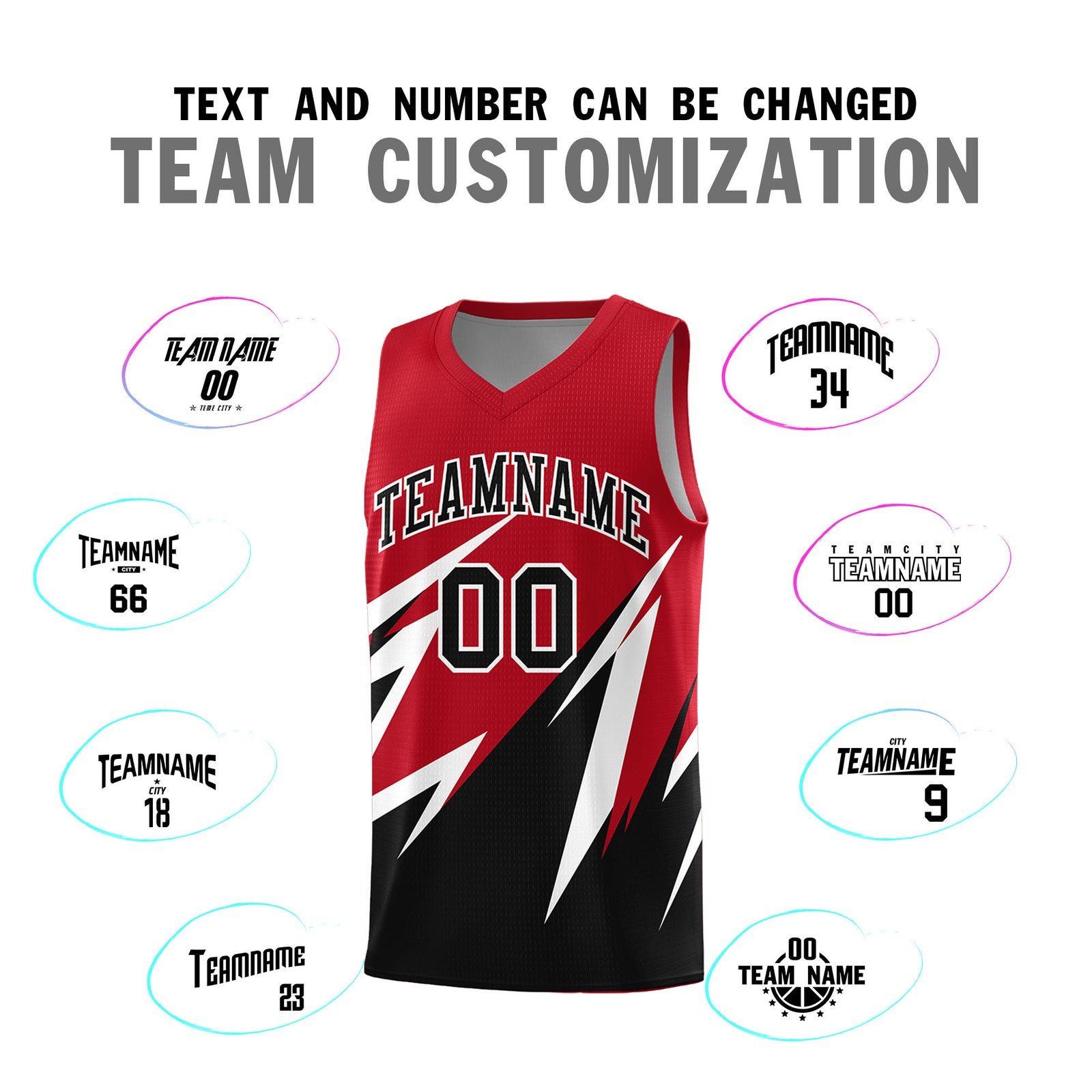 Custom Red Abstract Mountain Pattern Sports Uniform Basketball Jersey