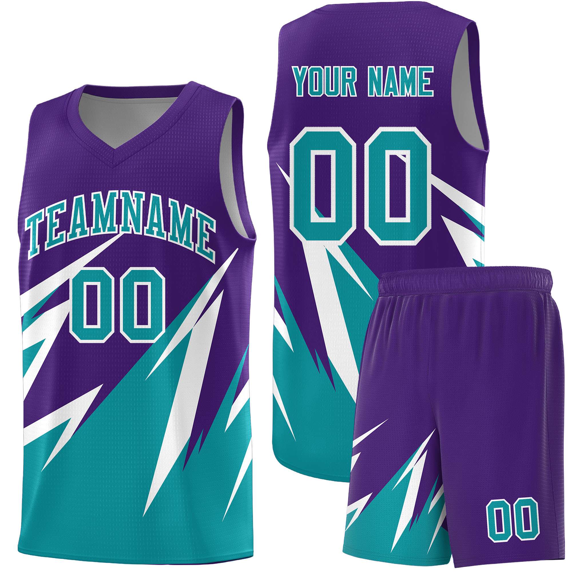 Custom Purple Abstract Mountain Pattern Sports Uniform Basketball Jersey
