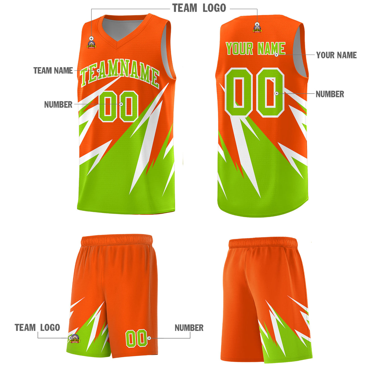 Custom Orange Abstract Mountain Pattern Sports Uniform Basketball Jersey
