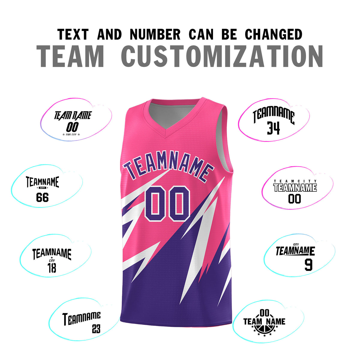 Custom Pink Abstract Mountain Pattern Sports Uniform Basketball Jersey