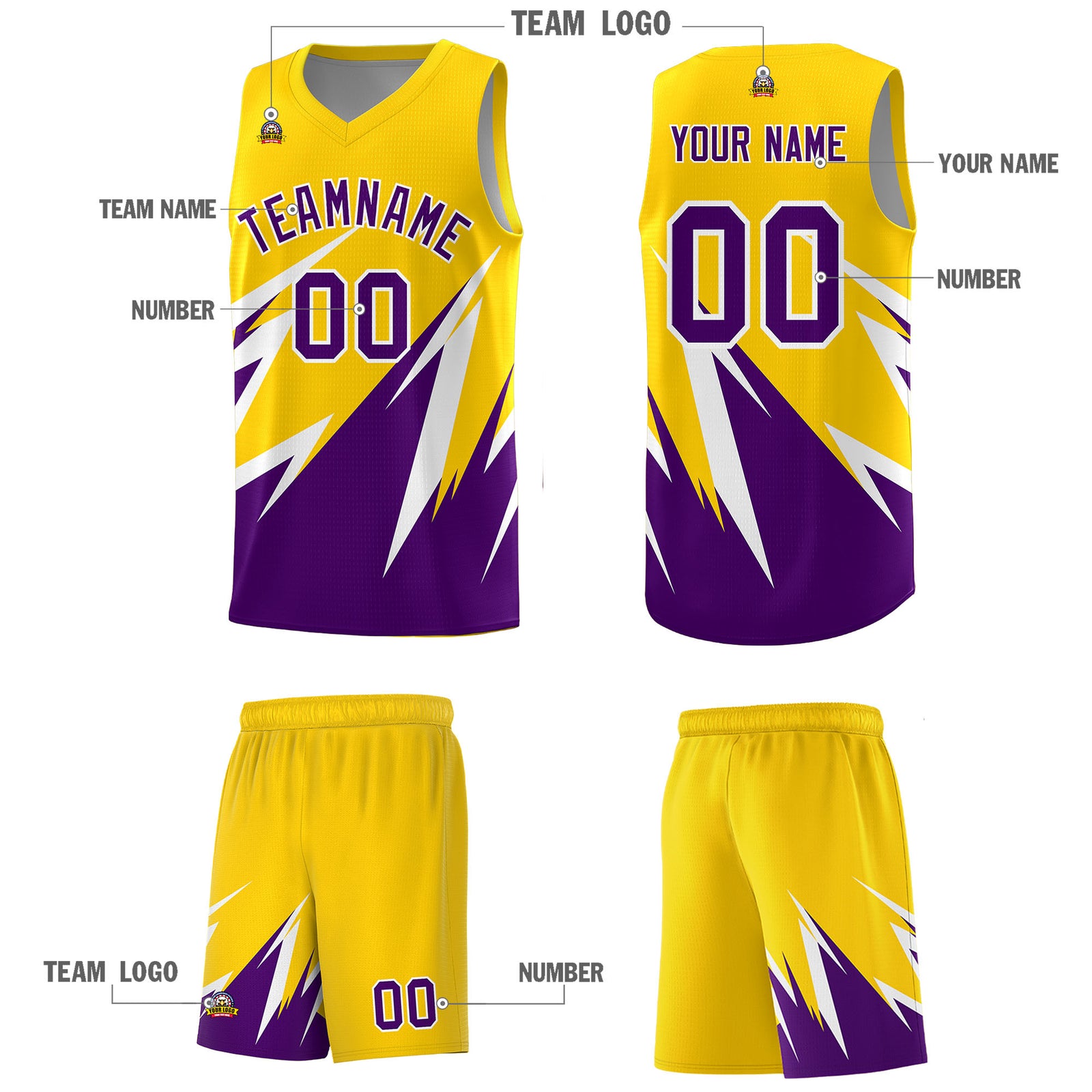 Custom Gold Abstract Mountain Pattern Sports Uniform Basketball Jersey