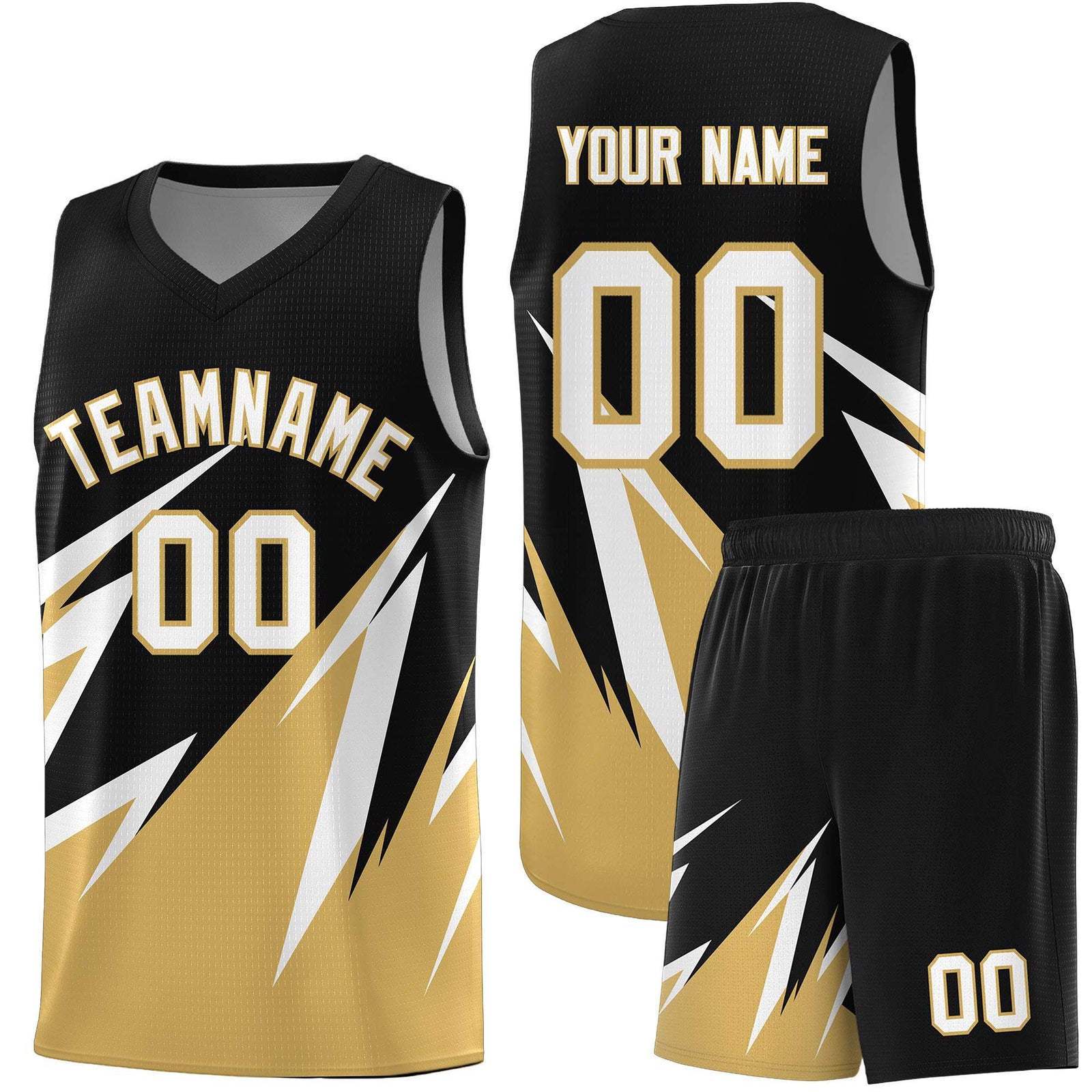 Custom Black Abstract Mountain Pattern Sports Uniform Basketball Jersey