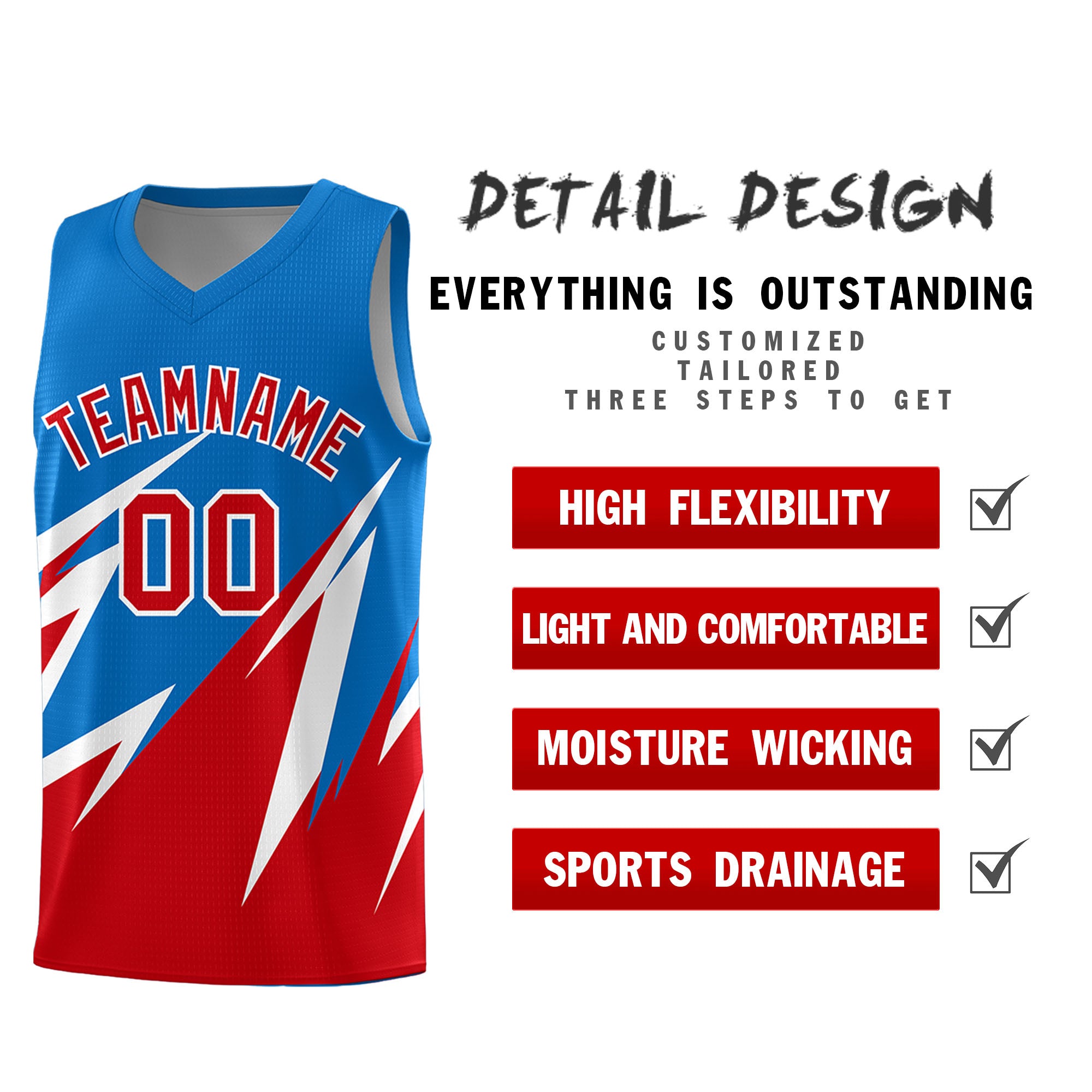 Custom Royal Abstract Mountain Pattern Sports Uniform Basketball Jersey
