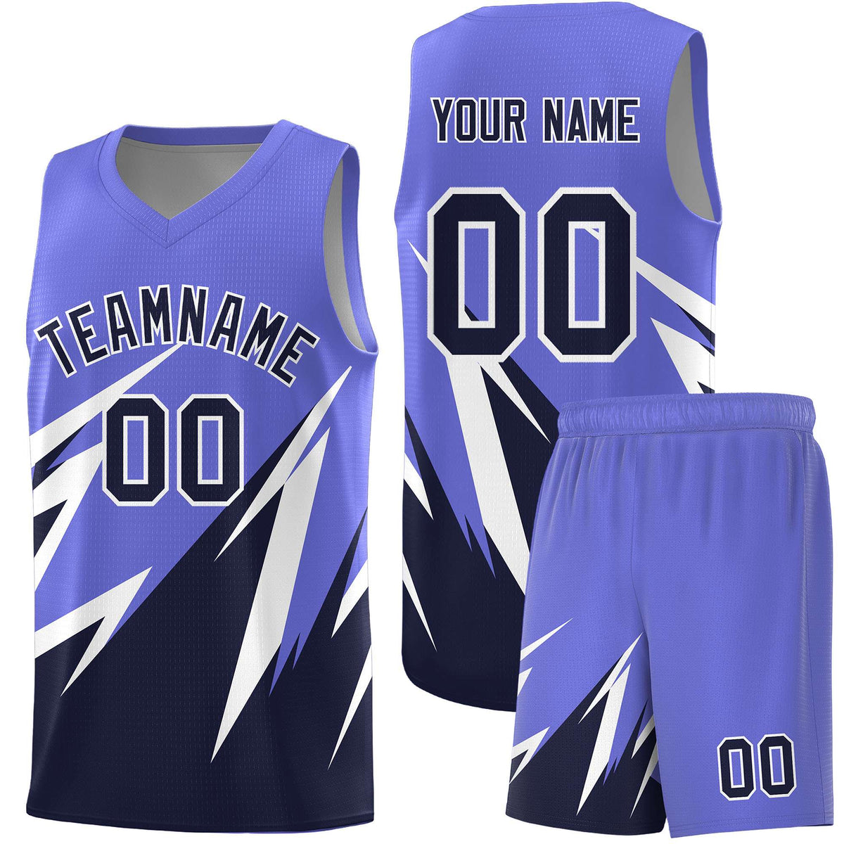 Custom Munsell Blue Abstract Mountain Pattern Sports Uniform Basketball Jersey