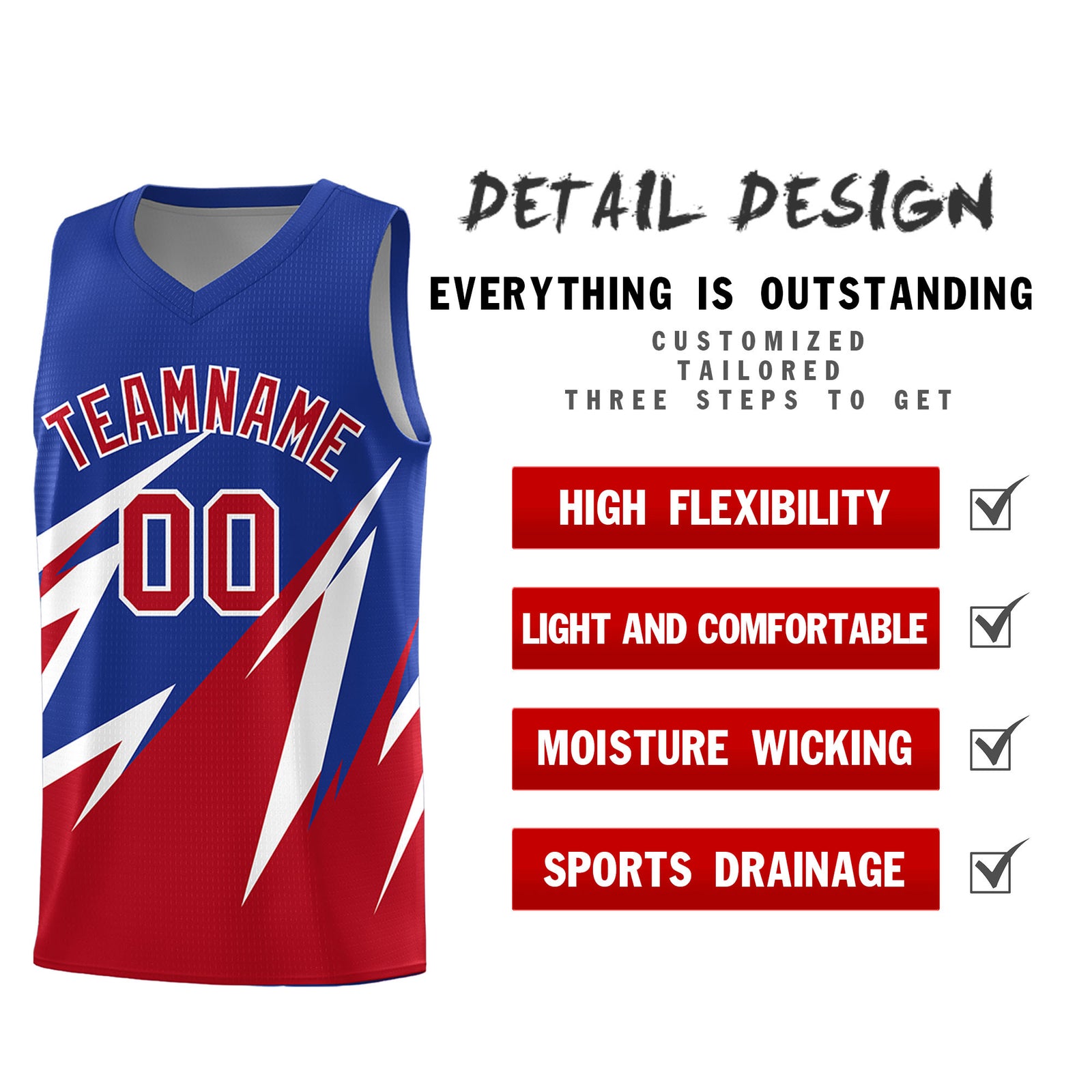 Custom Royal Abstract Mountain Pattern Sports Uniform Basketball Jersey