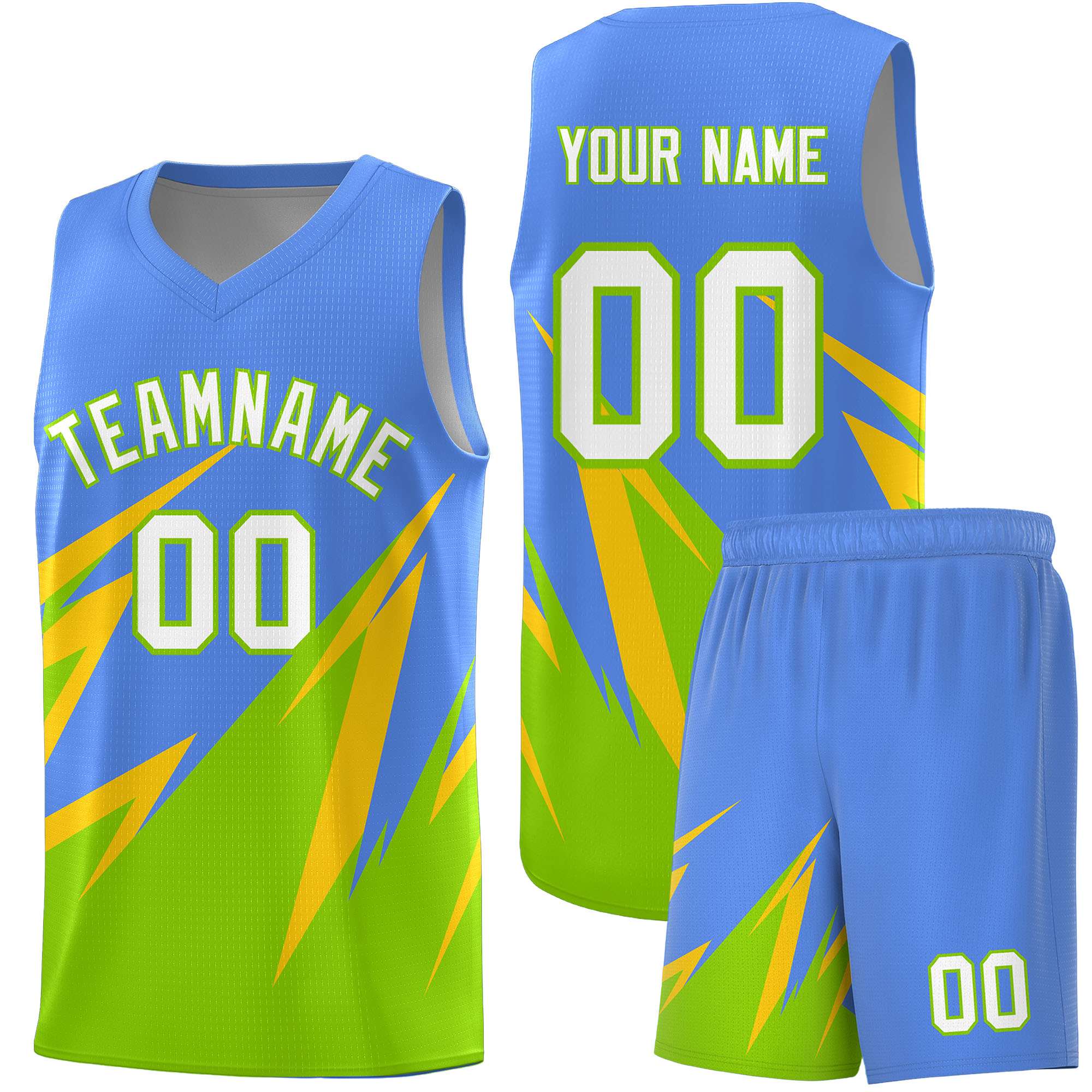 Custom Light Blue Abstract Mountain Pattern Sports Uniform Basketball Jersey