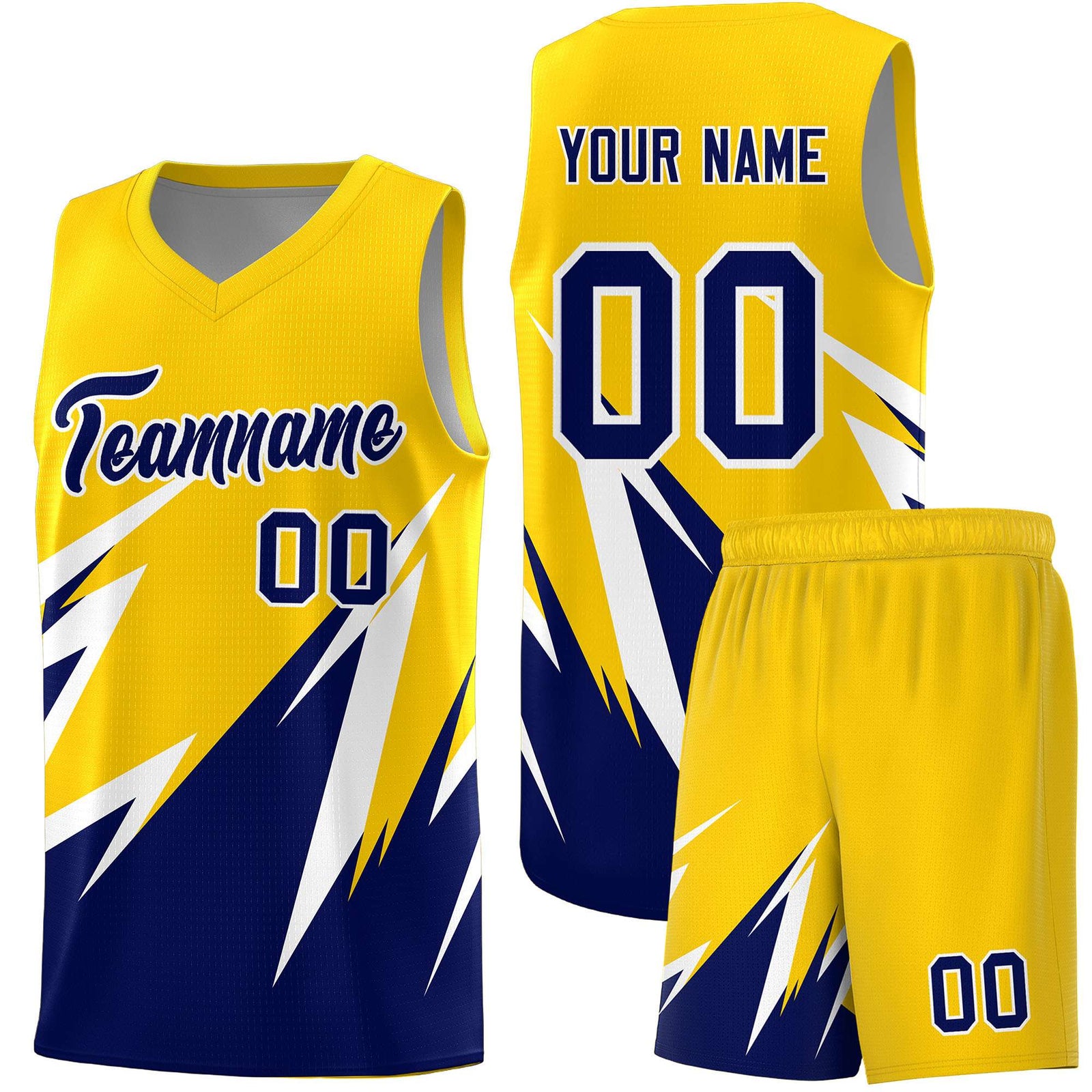 Custom Gold Abstract Mountain Pattern Sports Uniform Basketball Jersey