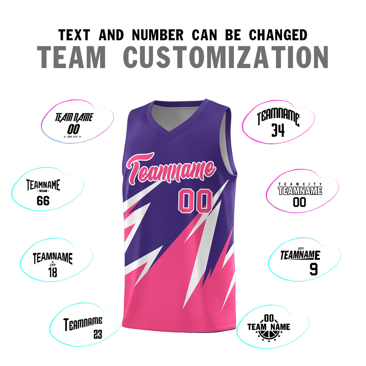 Custom Purple Abstract Mountain Pattern Sports Uniform Basketball Jersey