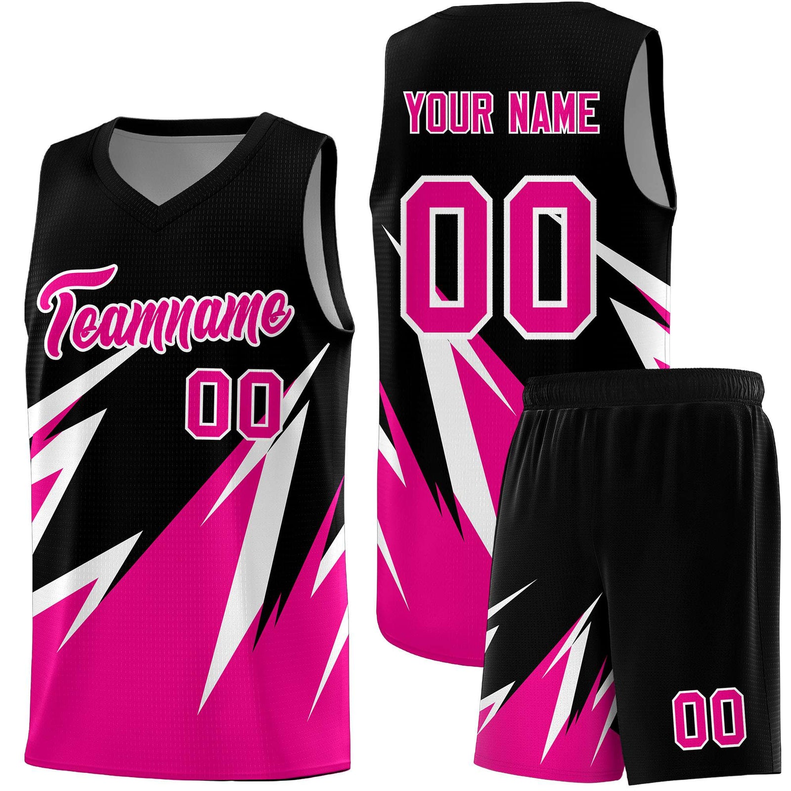 Custom Black Abstract Mountain Pattern Sports Uniform Basketball Jersey