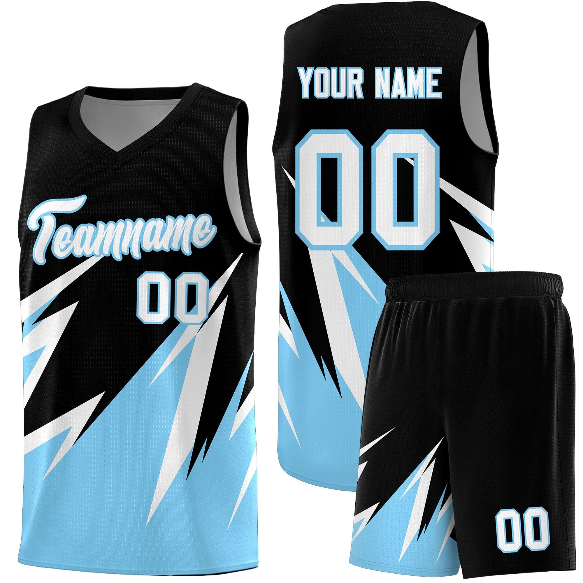Custom Black Abstract Mountain Pattern Sports Uniform Basketball Jersey