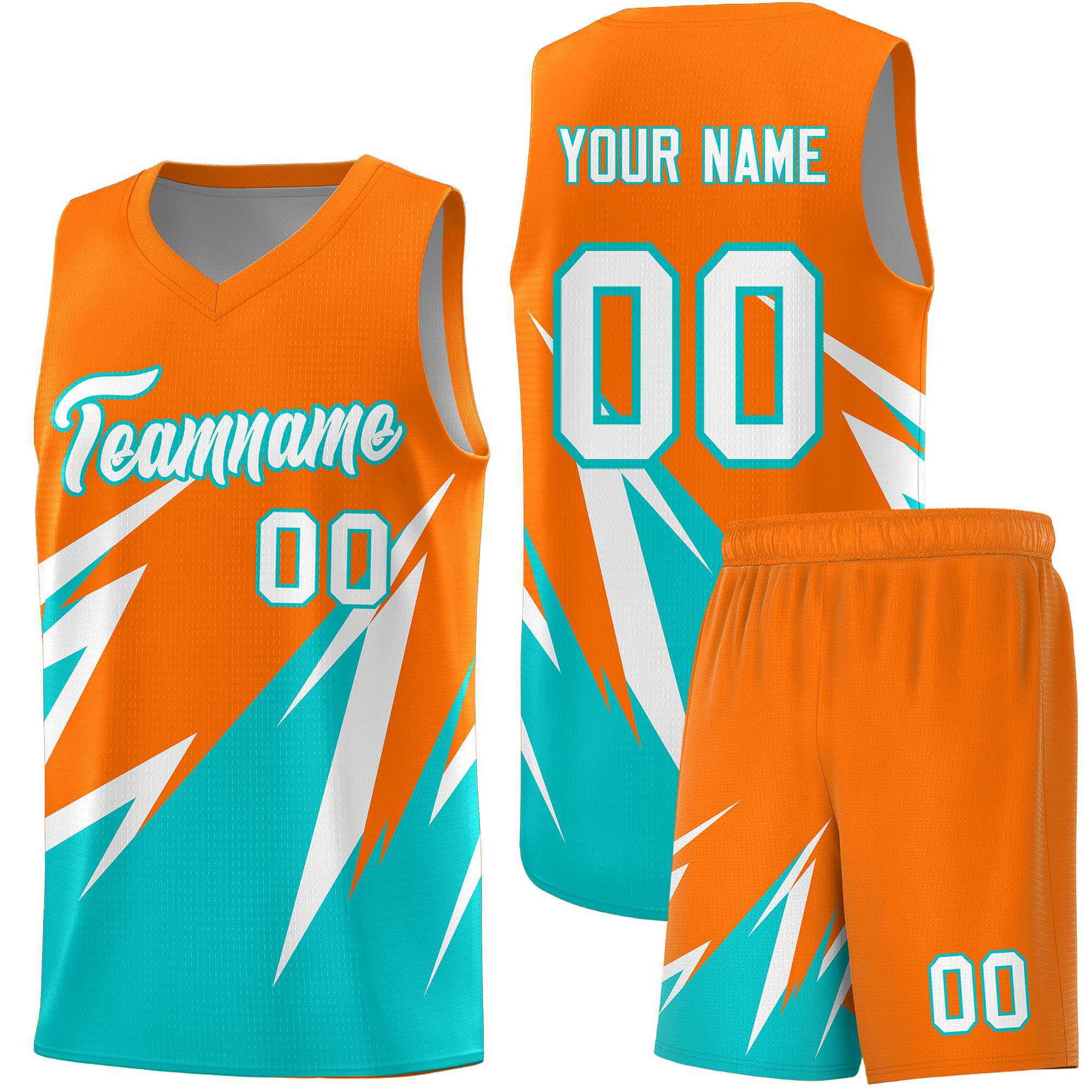 Custom Orange Abstract Mountain Pattern Sports Uniform Basketball Jersey