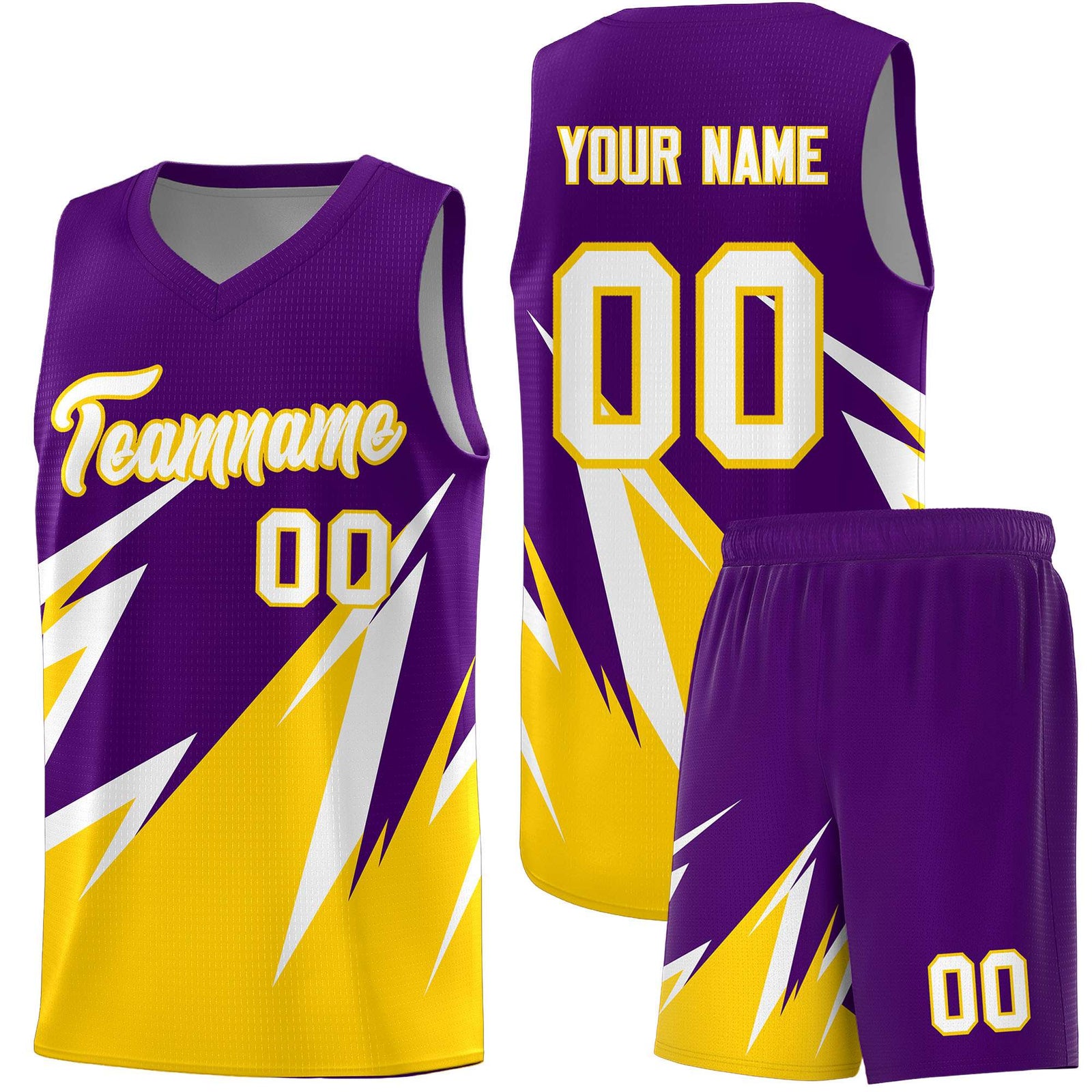 Custom Purple Abstract Mountain Pattern Sports Uniform Basketball Jersey
