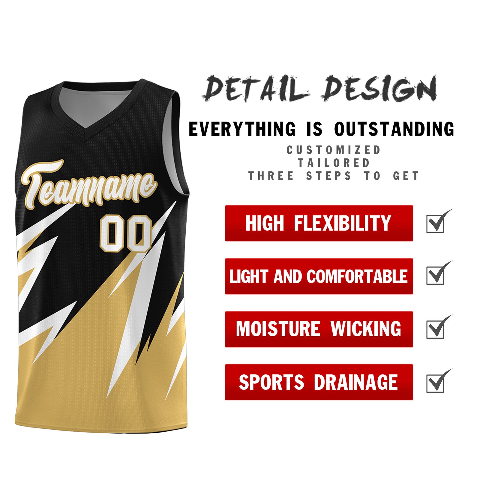 Custom Black Abstract Mountain Pattern Sports Uniform Basketball Jersey