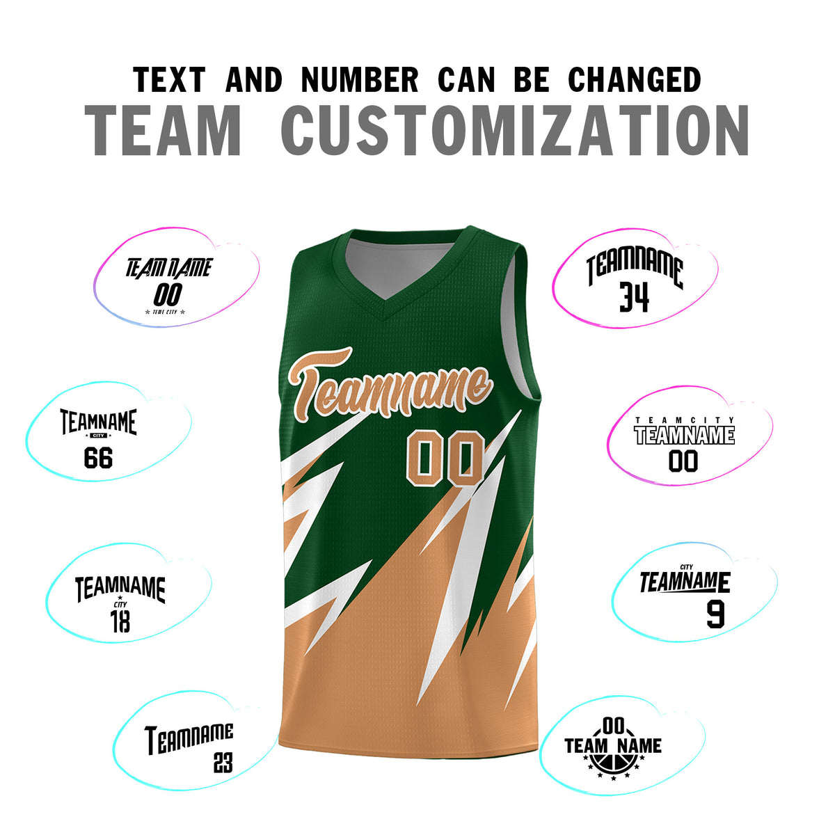 Custom Green Abstract Mountain Pattern Sports Uniform Basketball Jersey