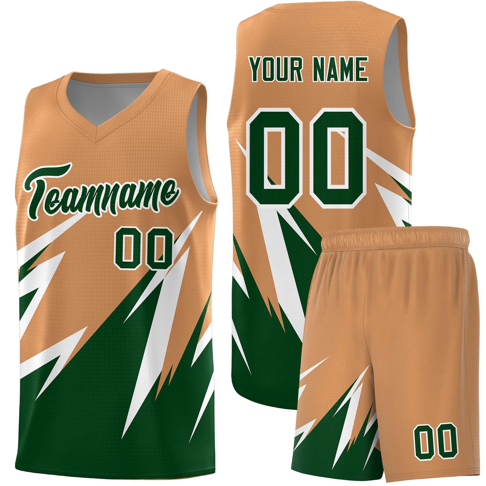 Custom Buckskin Brown Abstract Mountain Pattern Sports Uniform Basketball Jersey