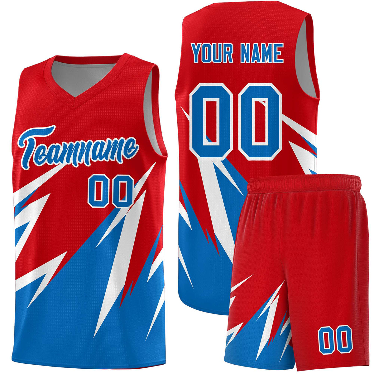 Custom Red Abstract Mountain Pattern Sports Uniform Basketball Jersey