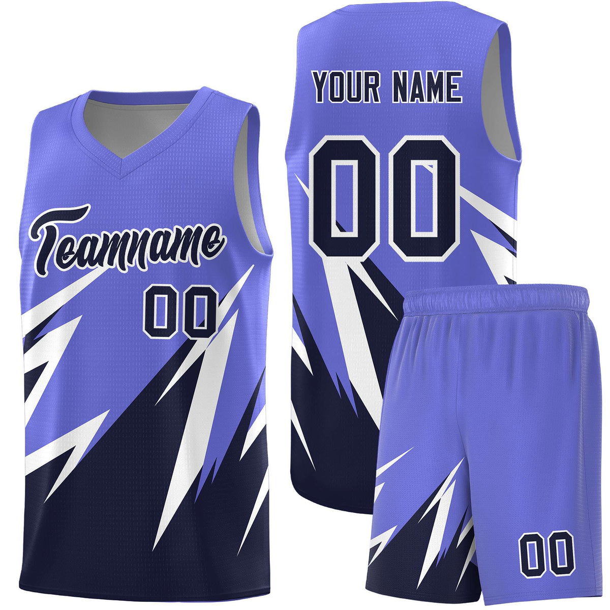 Custom Munsell Blue Abstract Mountain Pattern Sports Uniform Basketball Jersey