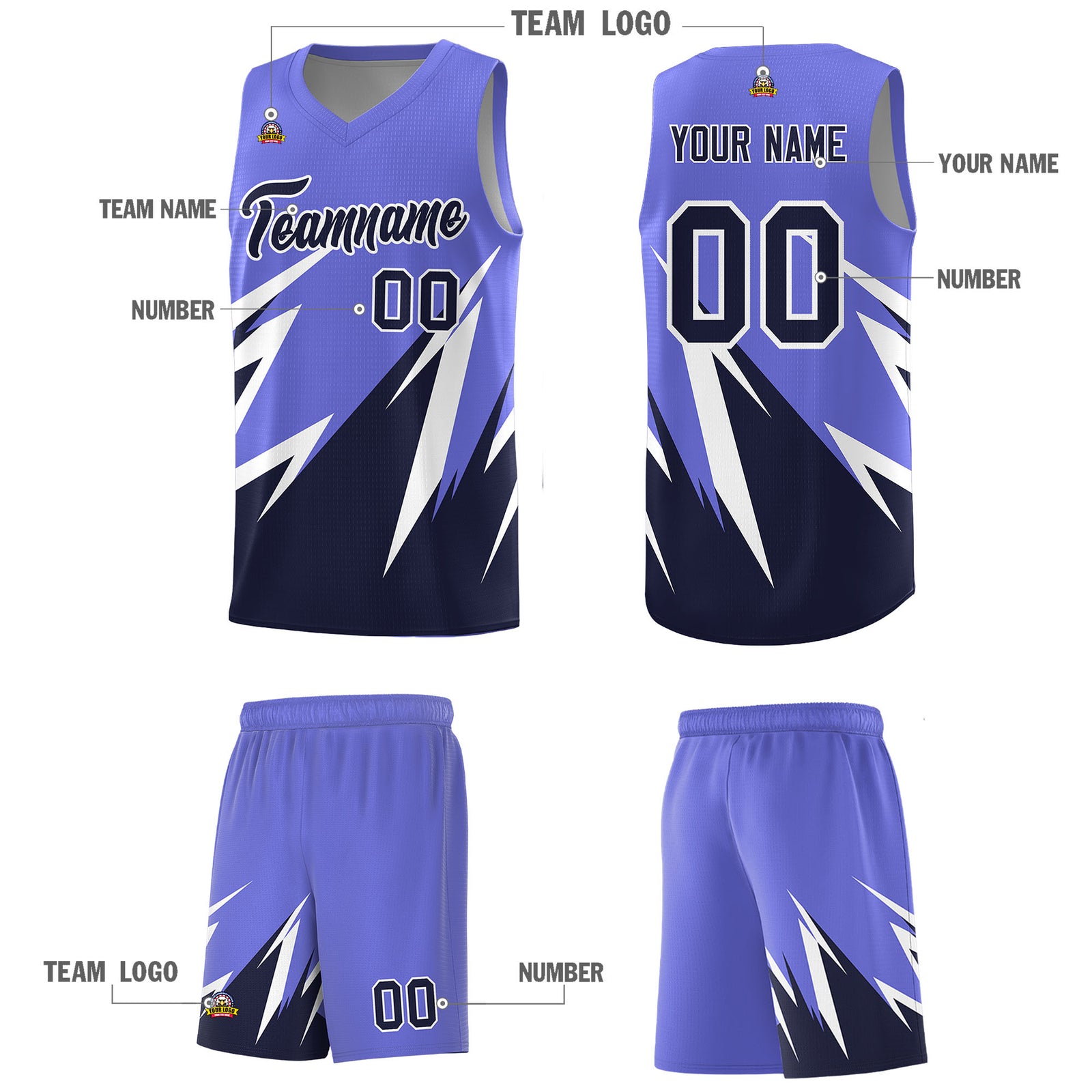 Custom Munsell Blue Abstract Mountain Pattern Sports Uniform Basketball Jersey
