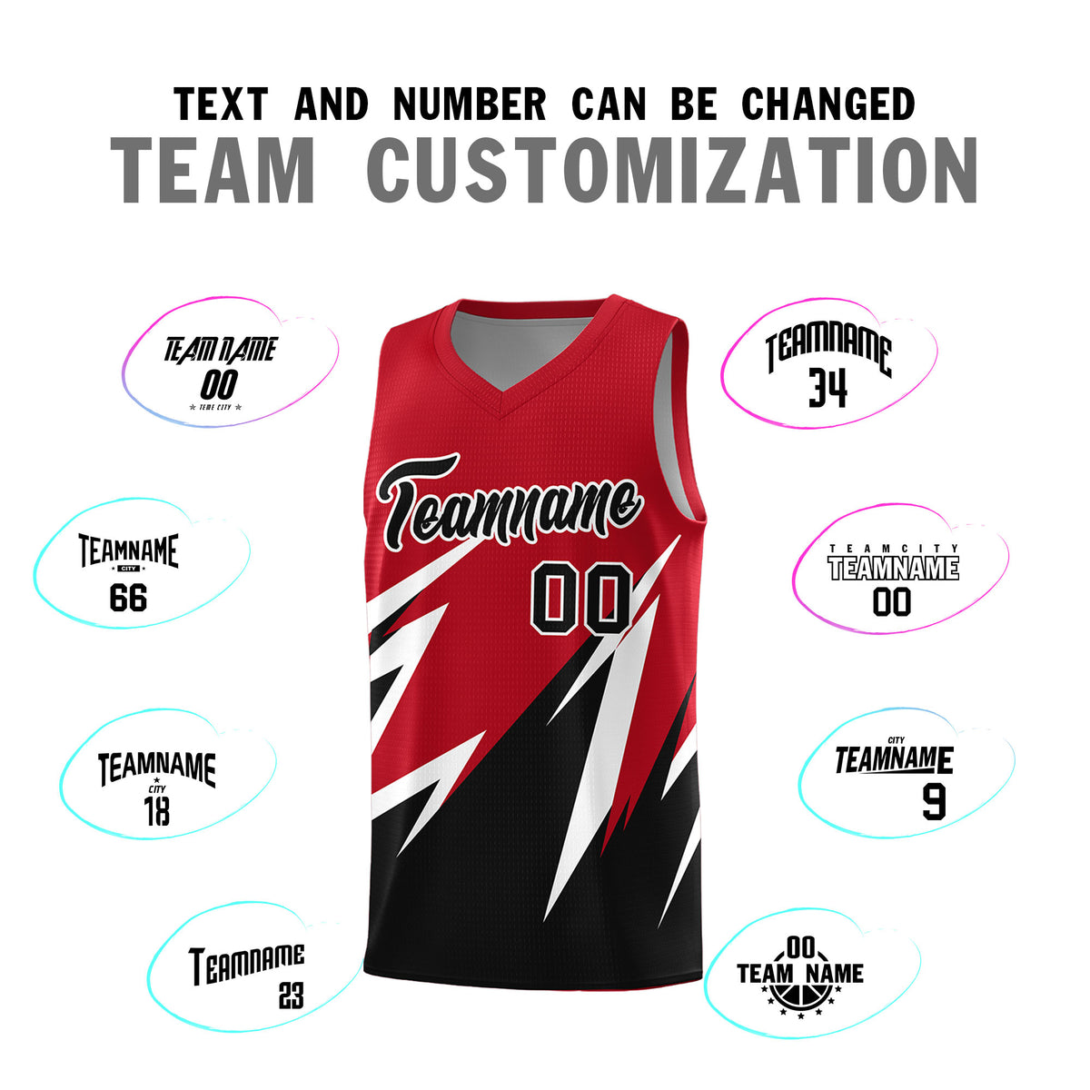 Custom Red Abstract Mountain Pattern Sports Uniform Basketball Jersey