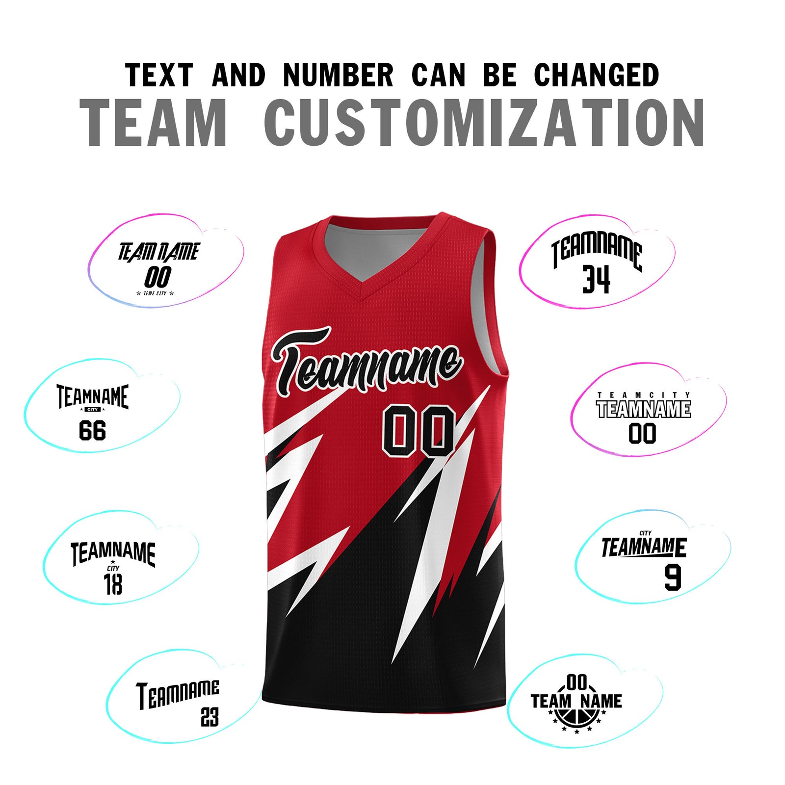Custom Red Abstract Mountain Pattern Sports Uniform Basketball Jersey