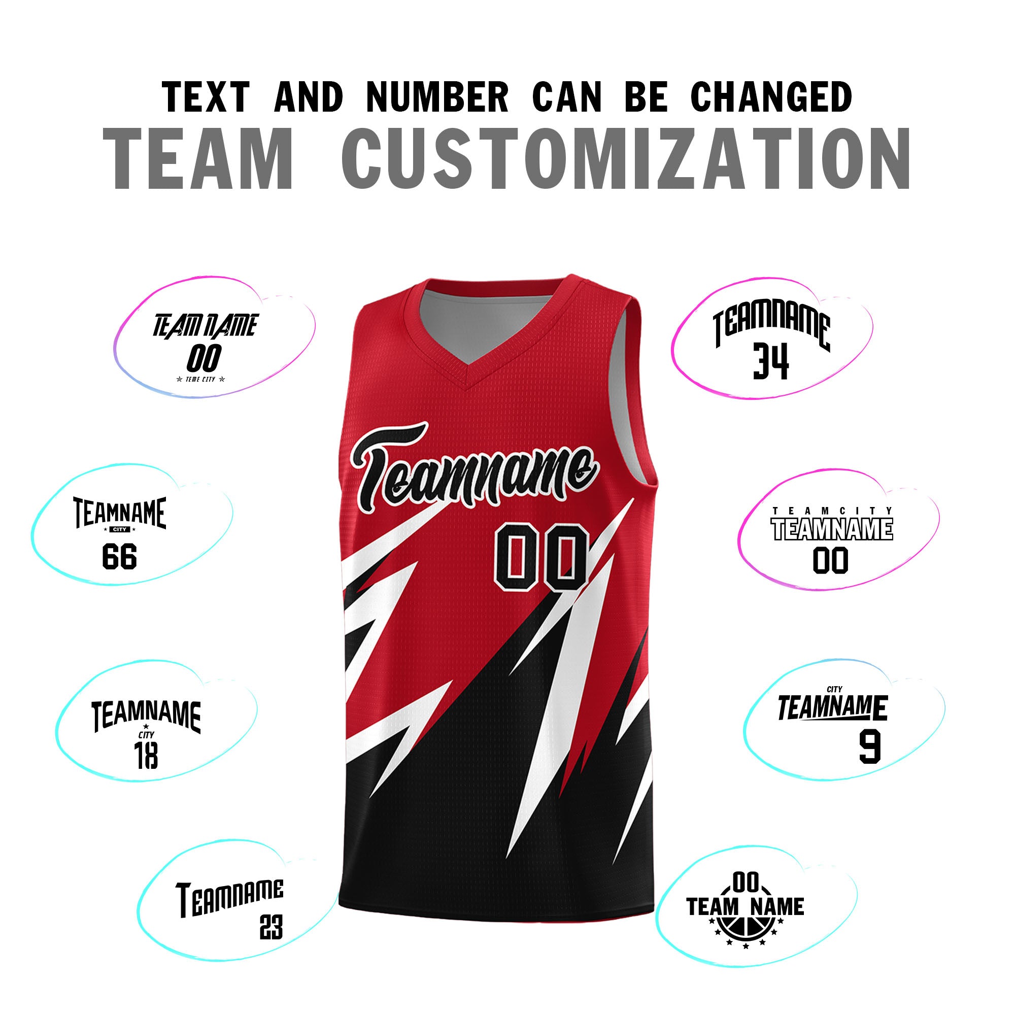 Custom Red Abstract Mountain Pattern Sports Uniform Basketball Jersey