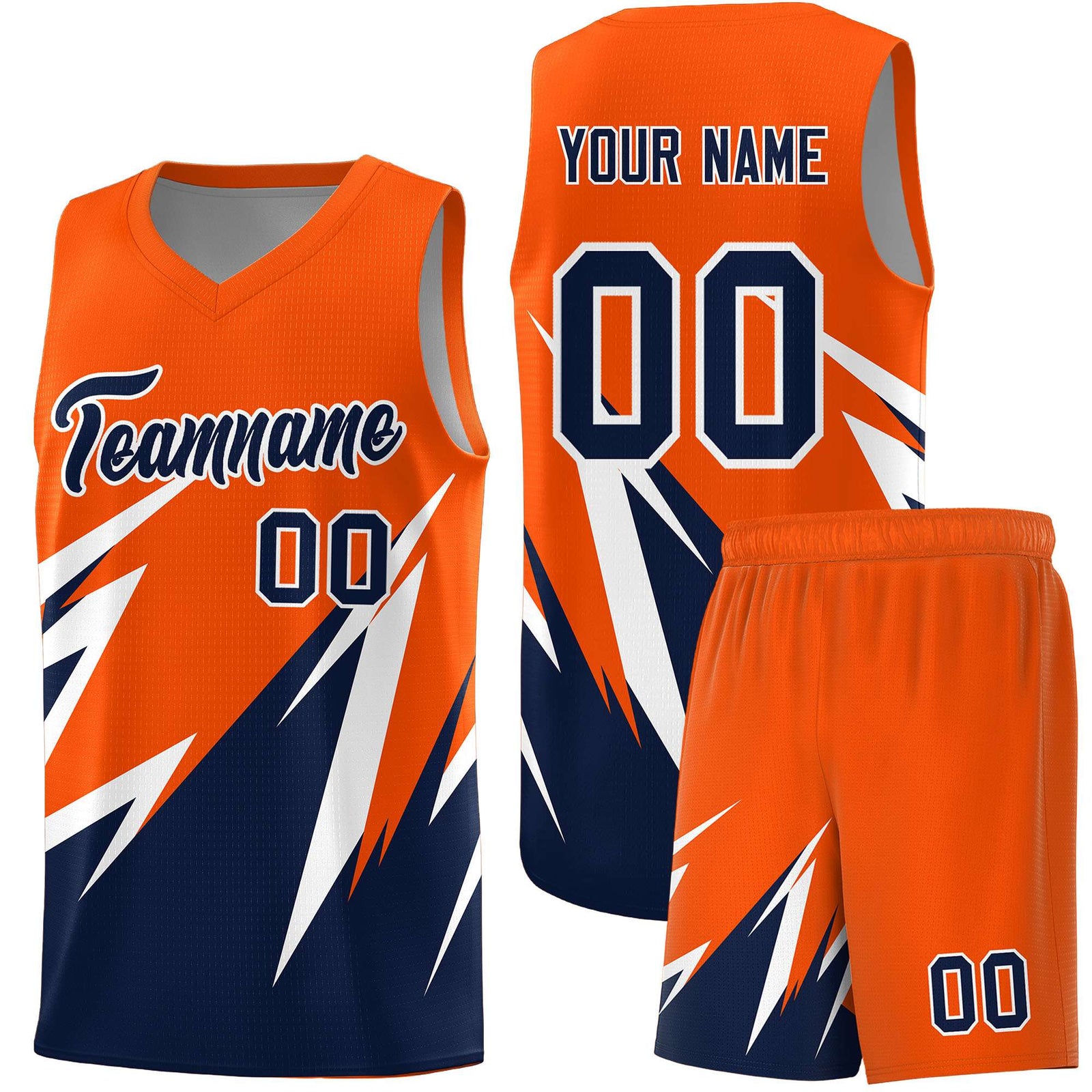 Custom Orange Abstract Mountain Pattern Sports Uniform Basketball Jersey