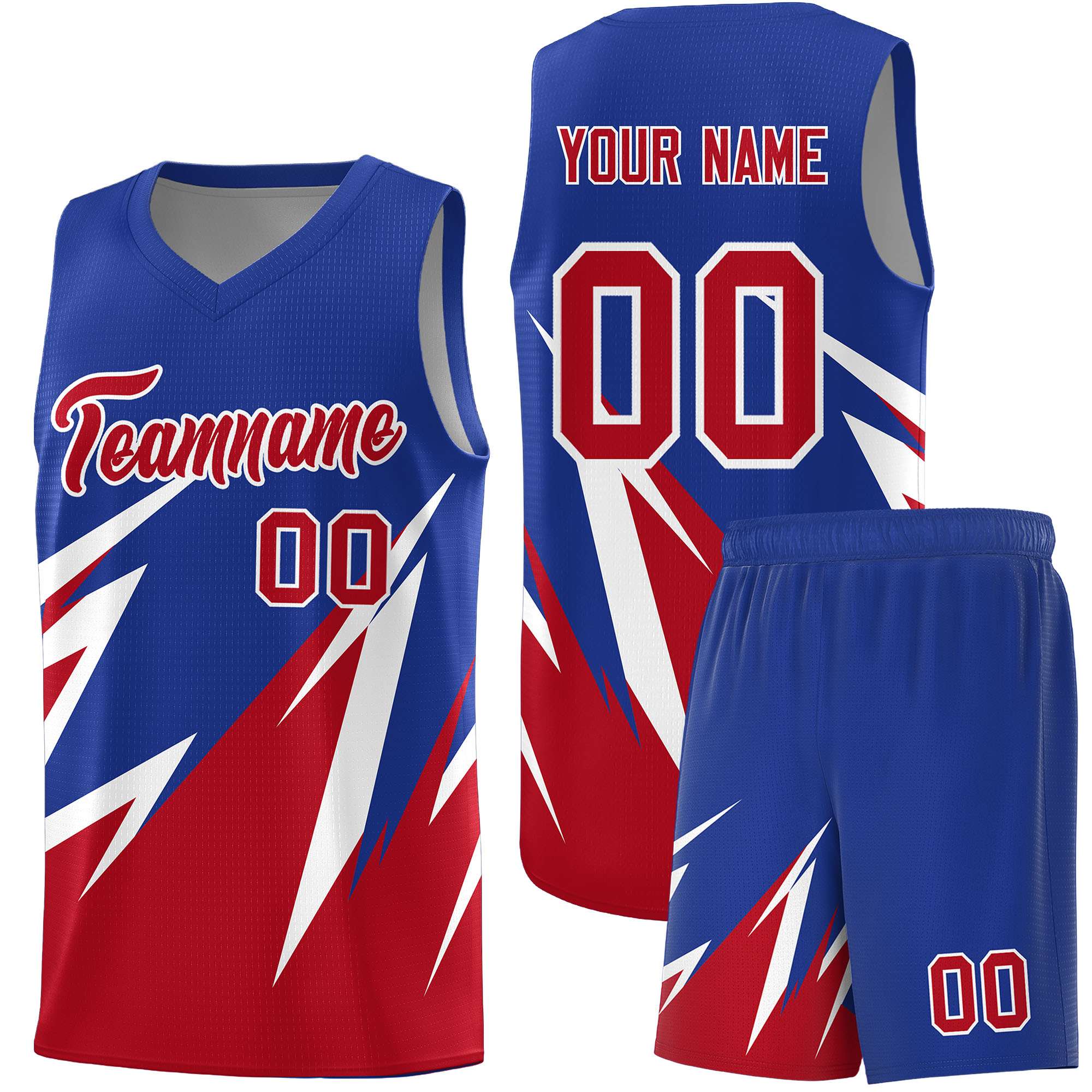 Custom Royal Abstract Mountain Pattern Sports Uniform Basketball Jersey