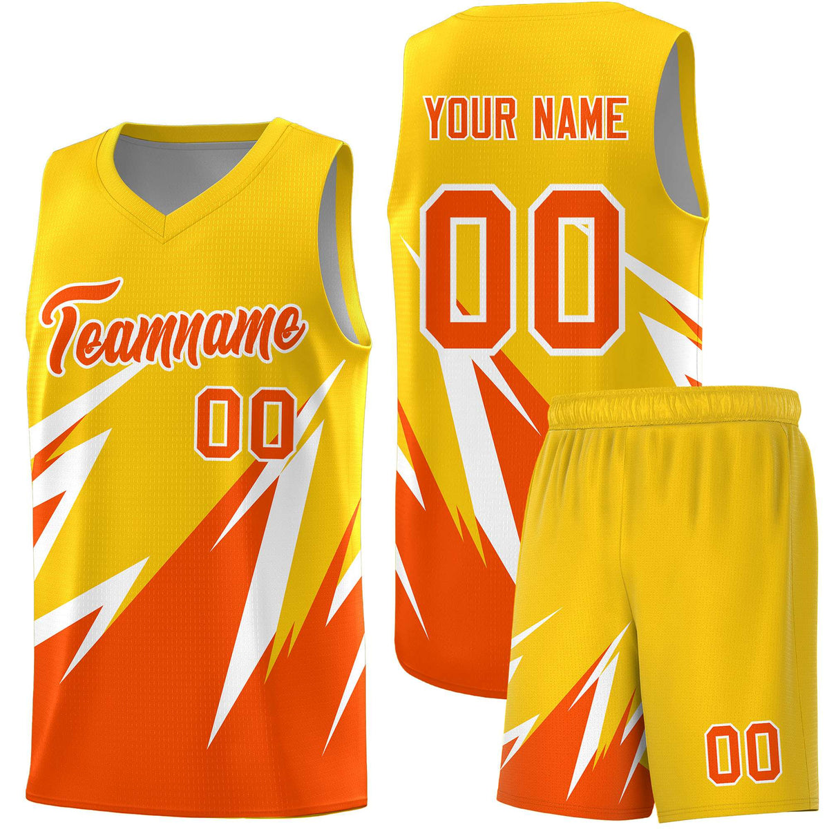 Custom Gold Abstract Mountain Pattern Sports Uniform Basketball Jersey