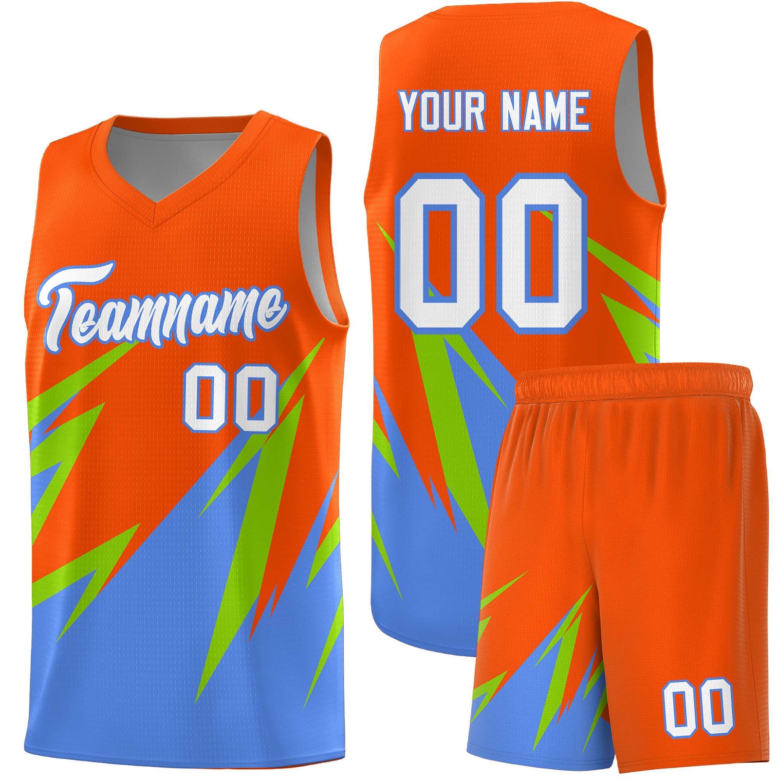 Custom Orange Abstract Mountain Pattern Sports Uniform Basketball Jersey