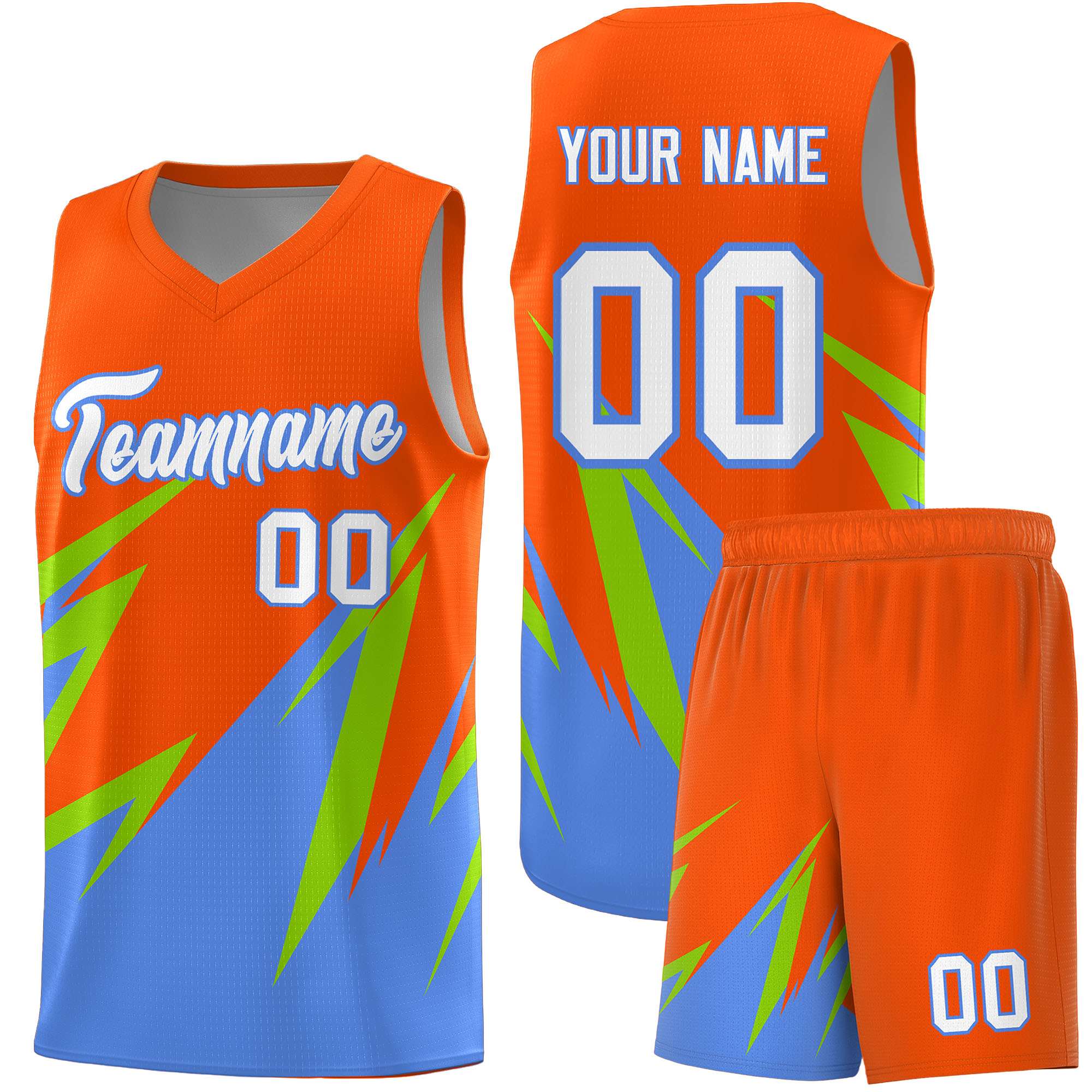 Custom Orange Abstract Mountain Pattern Sports Uniform Basketball Jersey