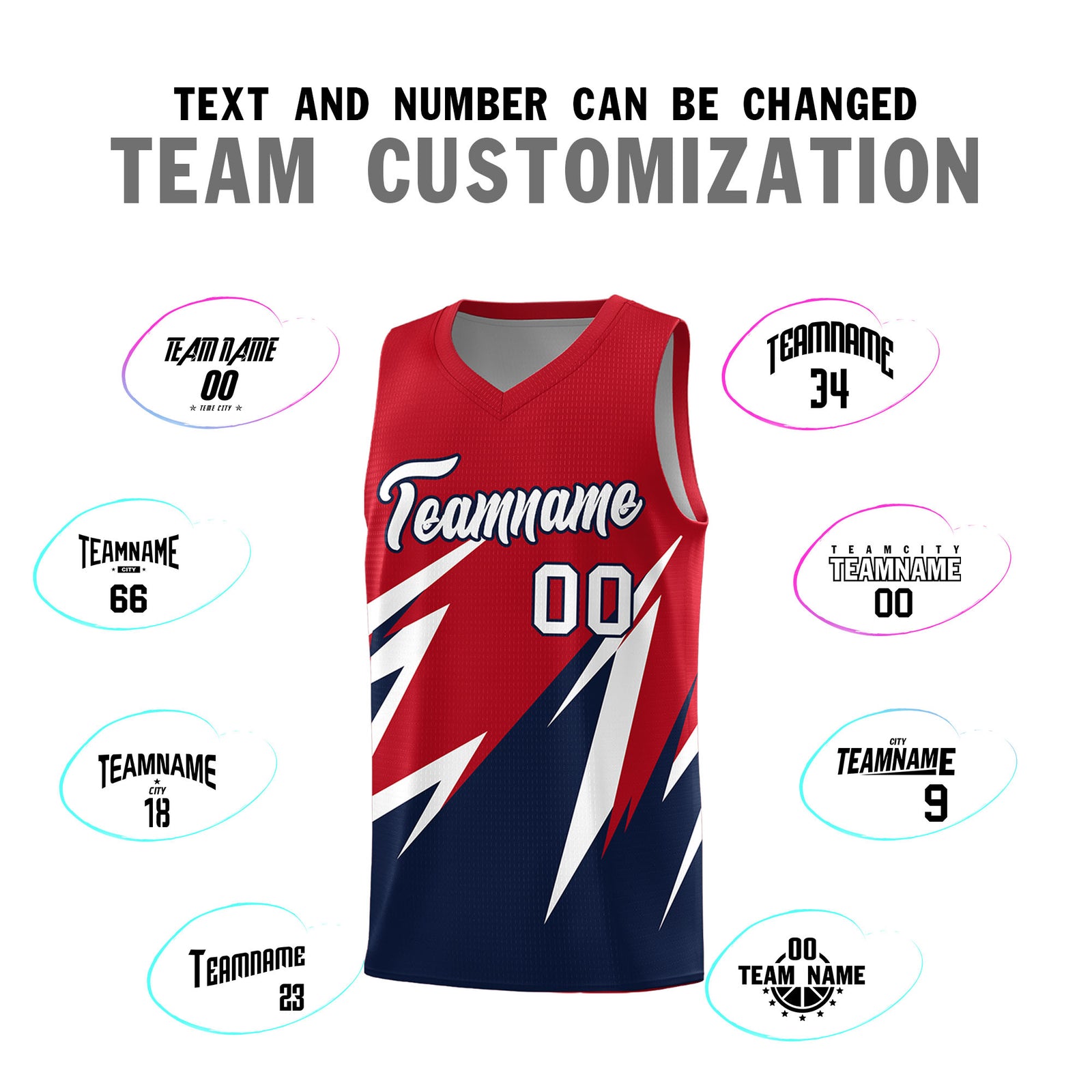 Custom Red Abstract Mountain Pattern Sports Uniform Basketball Jersey