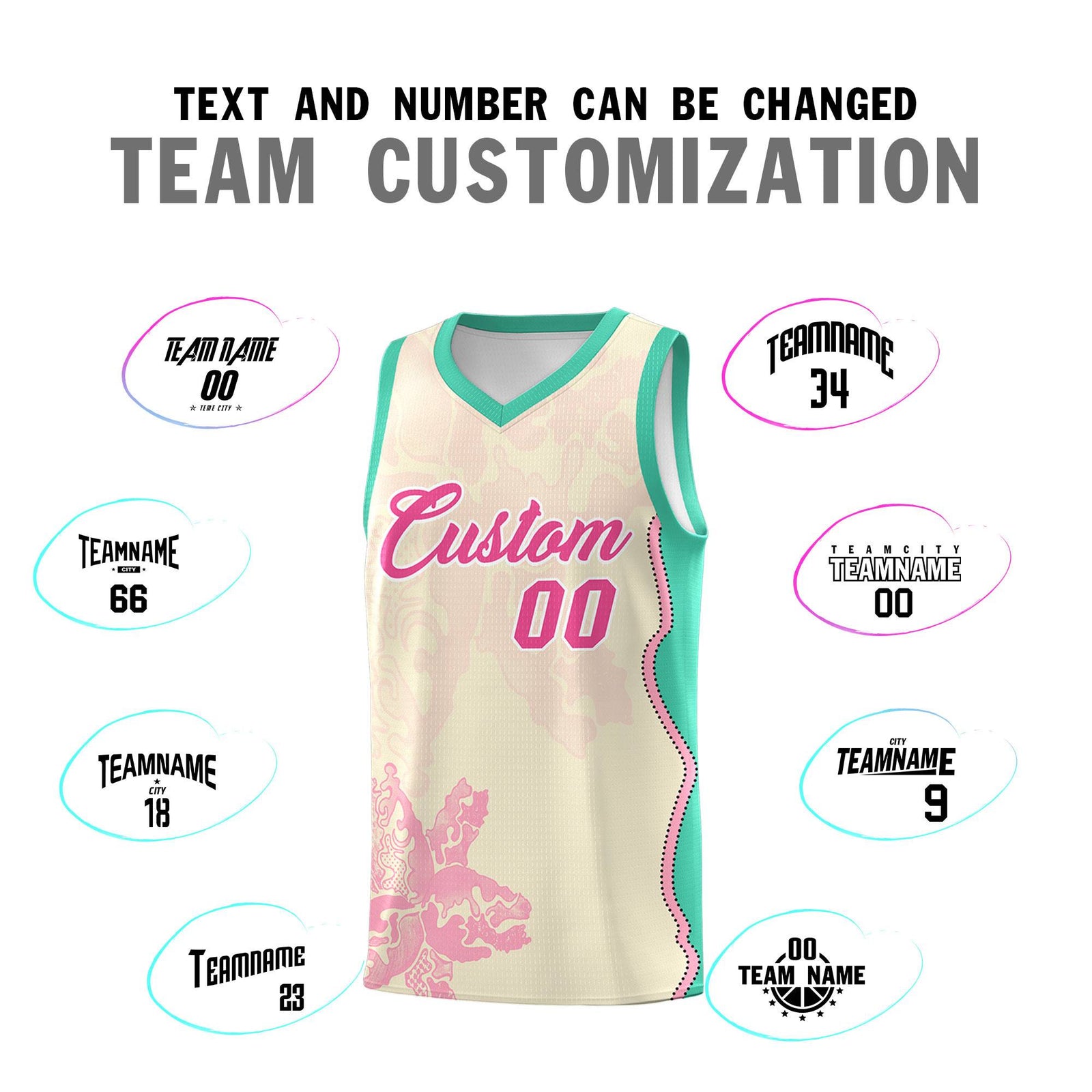 Custom Rose Red Bright Green Basketball Jersey - Illusion Flower Graffiti Stretchy Fabric