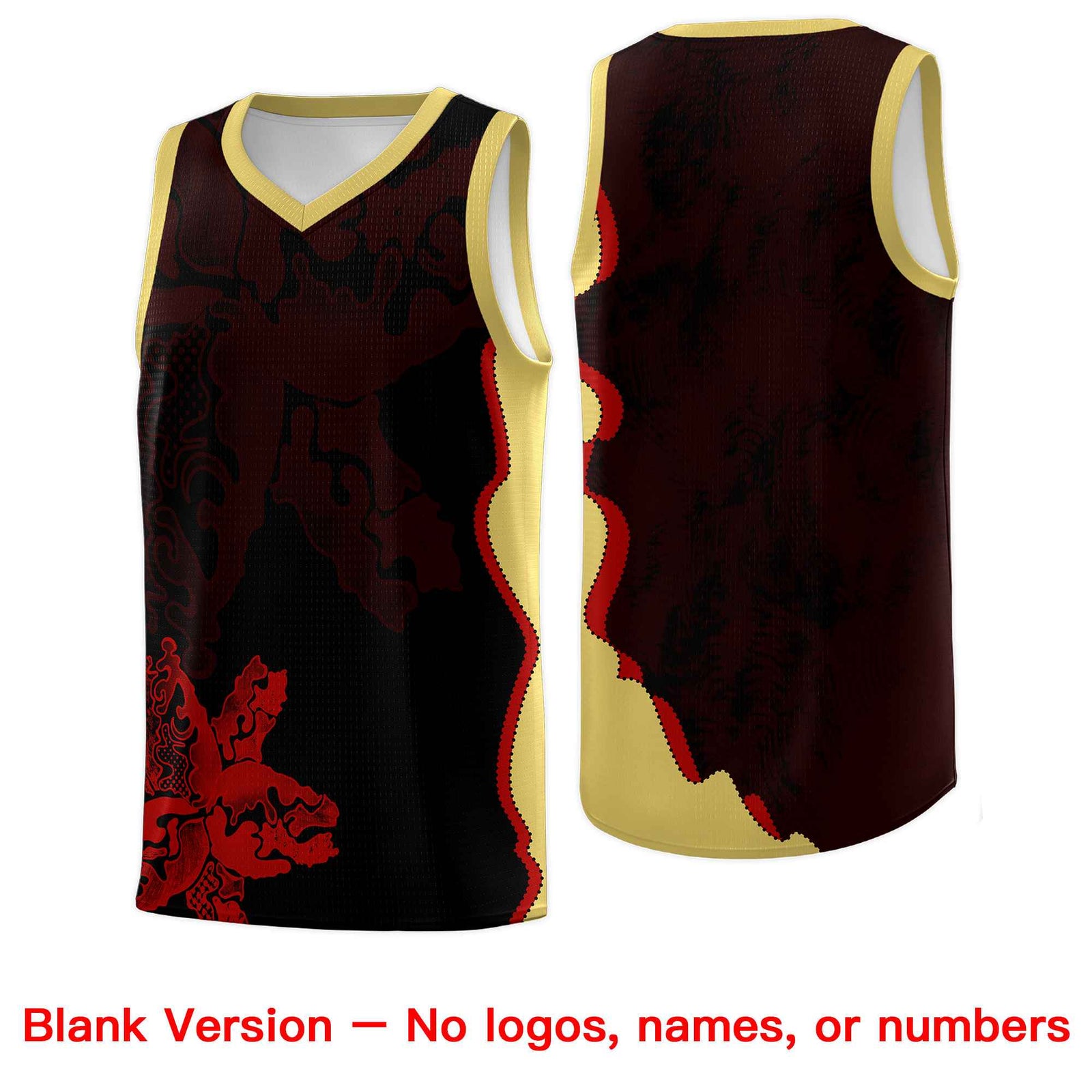 Custom Black Old Gold Basketball Jersey - Illusion Flower Graffiti Durable Fabric
