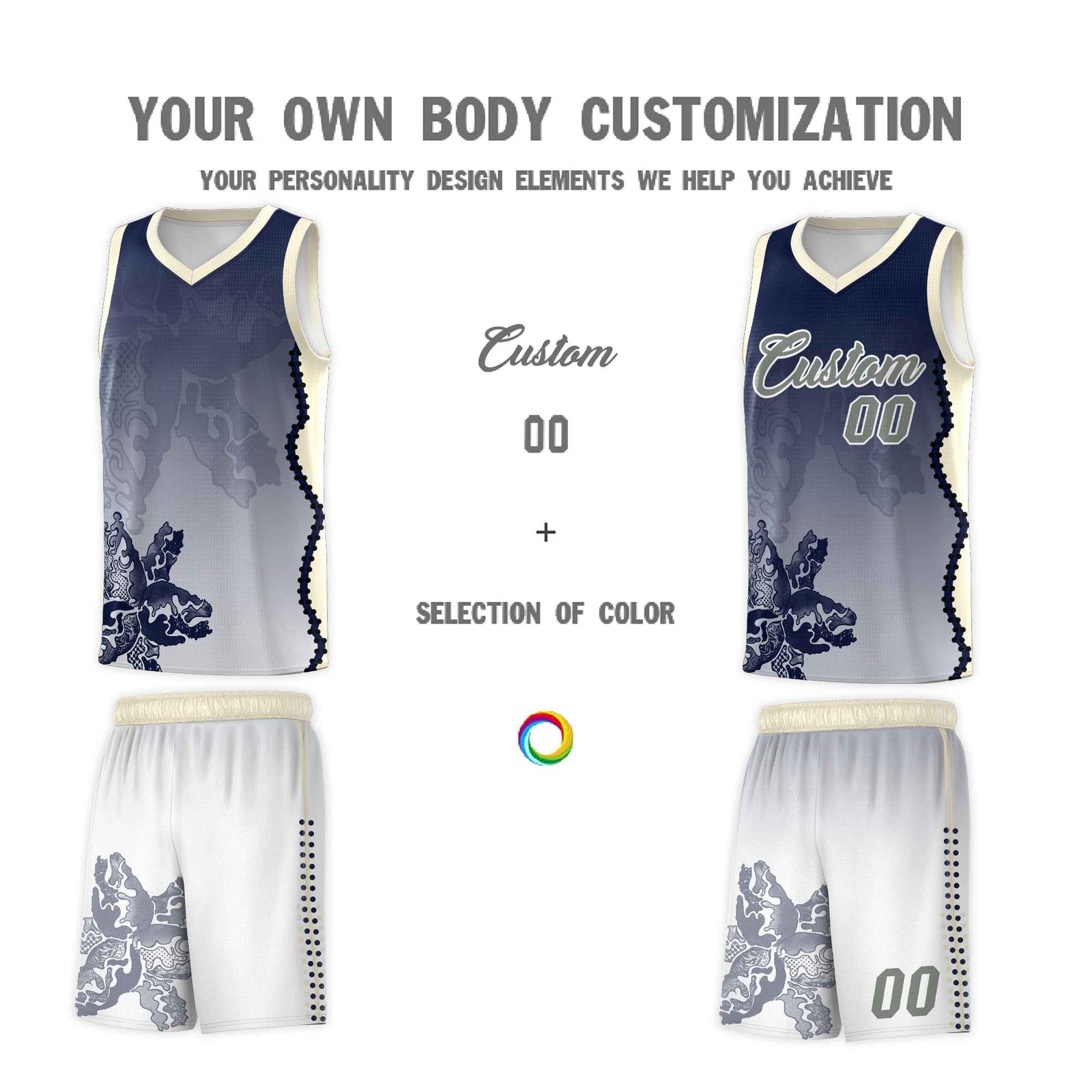 Custom Gray Green Basketball Jersey - Illusion Flower Gradient Stylish Fabric