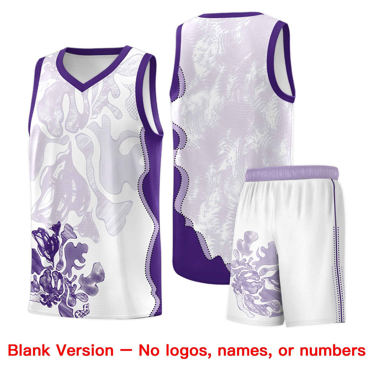 Custom White Pink Basketball Jersey - Illusion Flower Graffiti Breathable mesh Fabric