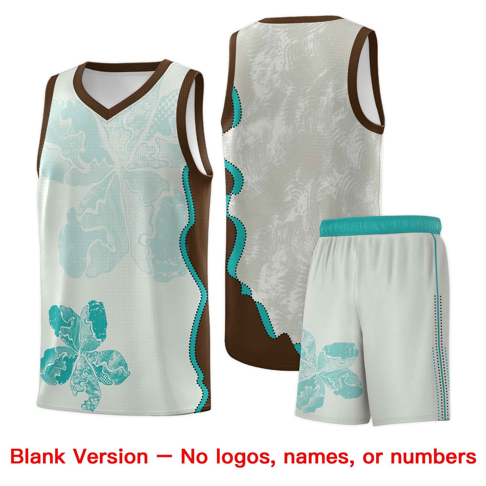 Custom Gray Brown Basketball Jersey - Illusion Flower Graffiti Quick dry Fabric