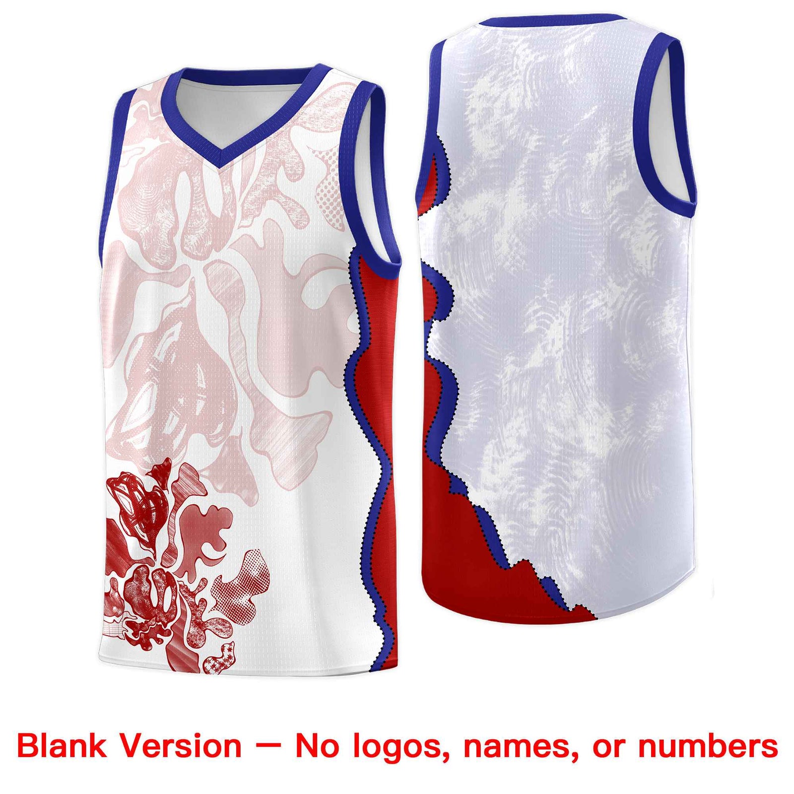 Custom White Royal Basketball Jersey - Illusion Flower Graffiti Unique Fabric