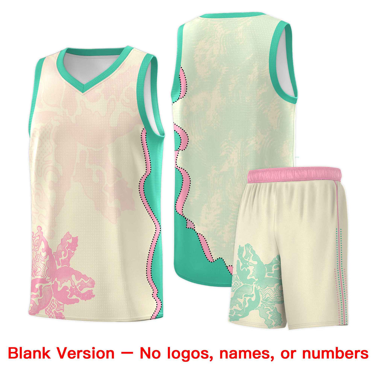 Custom Rose Red Bright Green Basketball Jersey - Illusion Flower Graffiti Stretchy Fabric