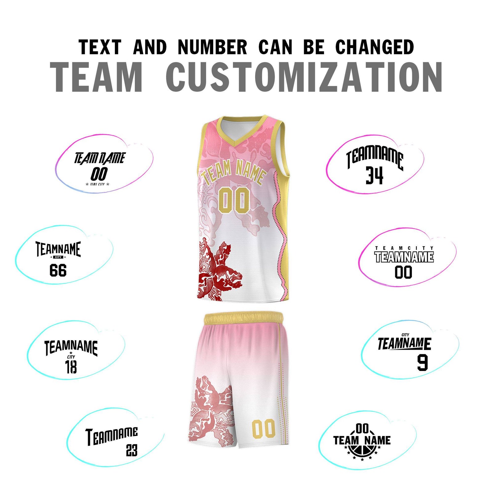 Custom White Light Pink Basketball Jersey - Illusion Flower Gradient Lightweight Fabric
