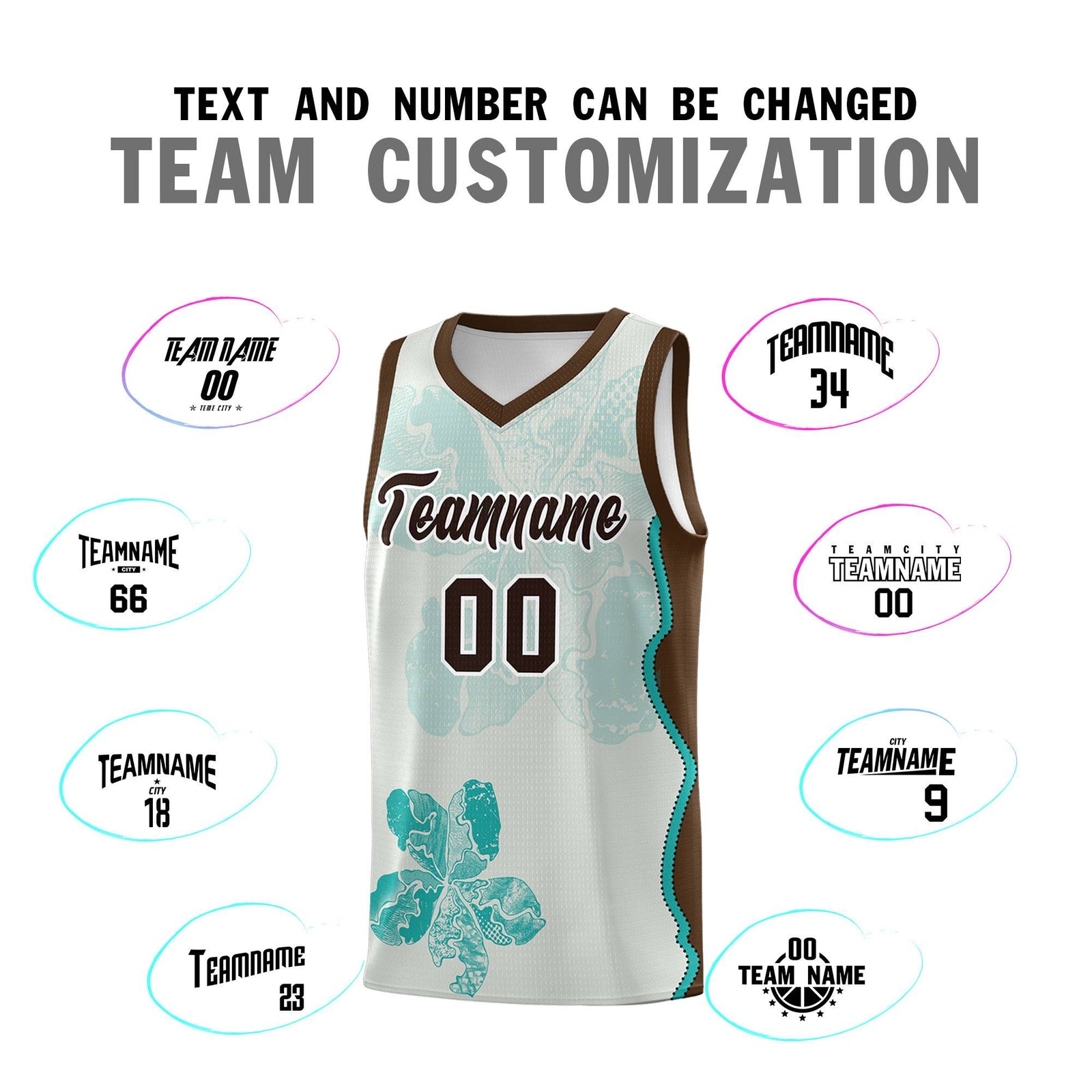Custom Gray Brown Basketball Jersey - Illusion Flower Graffiti Quick dry Fabric