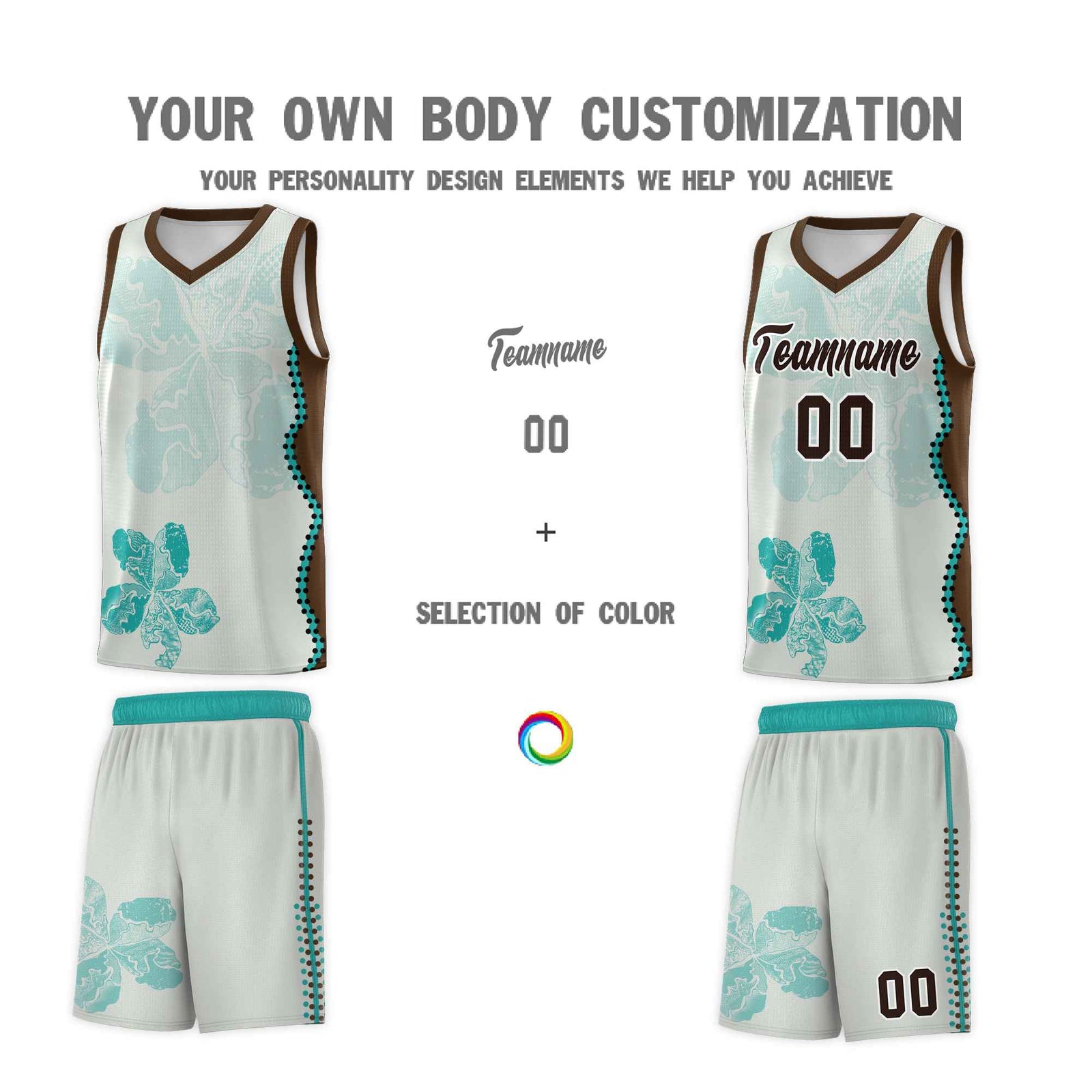 Custom Gray Brown Basketball Jersey - Illusion Flower Graffiti Quick dry Fabric