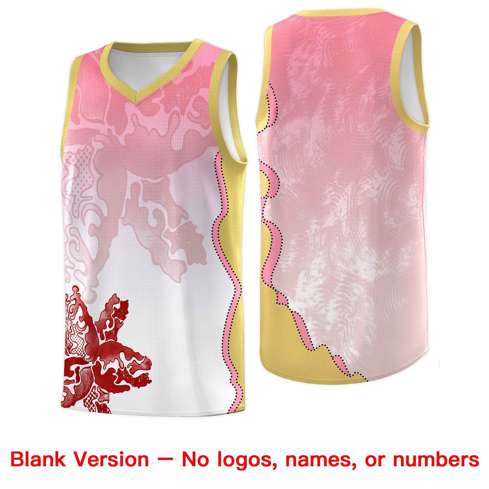 Custom White Light Pink Basketball Jersey - Illusion Flower Gradient Lightweight Fabric