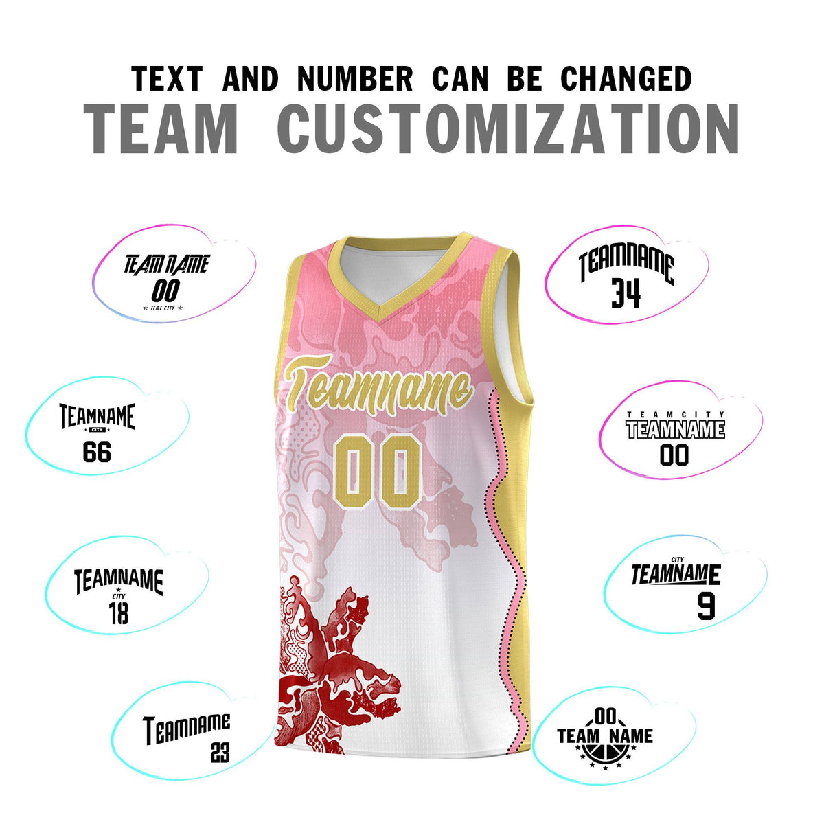 Custom White Light Pink Basketball Jersey - Illusion Flower Gradient Lightweight Fabric