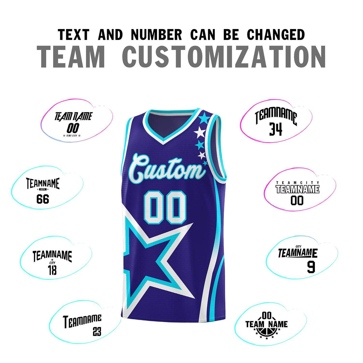 Custom Navy Shoulder Stars Graffiti Pattern Sets Basketball Jersey