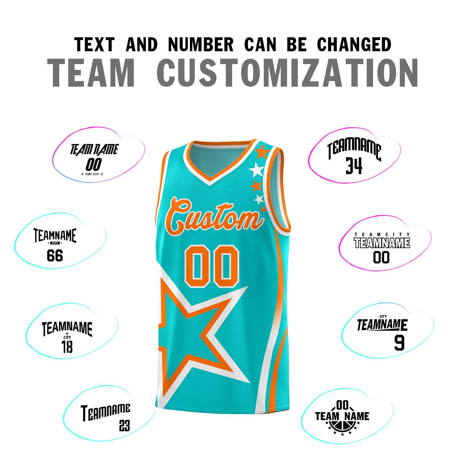 Custom Aqua Shoulder Stars Graffiti Pattern Sets Basketball Jersey