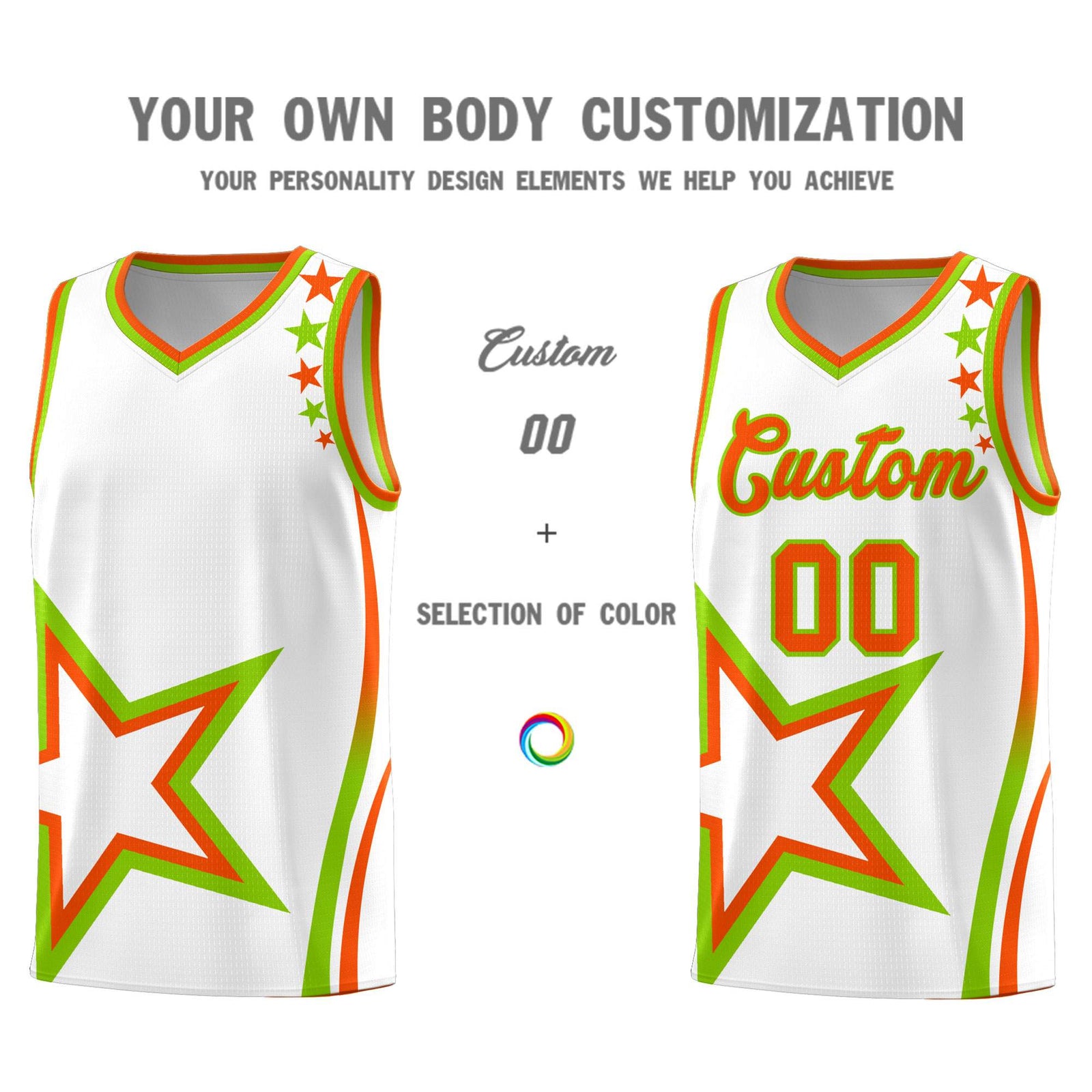 Custom White Shoulder Stars Graffiti Pattern Sets Basketball Jersey