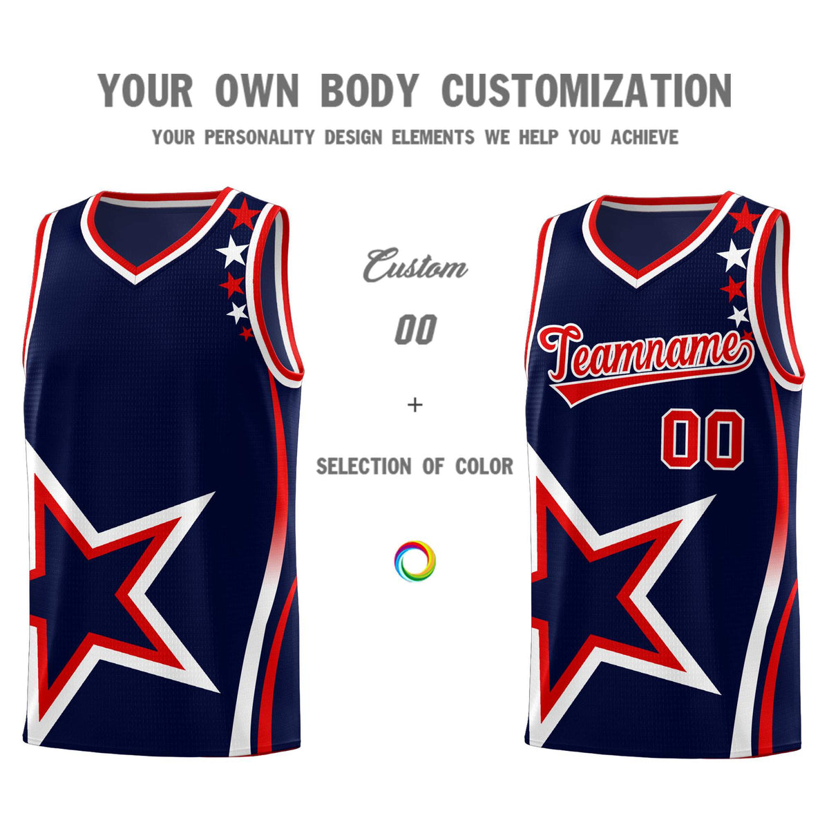 Custom Navy Shoulder Stars Graffiti Pattern Sets Basketball Jersey