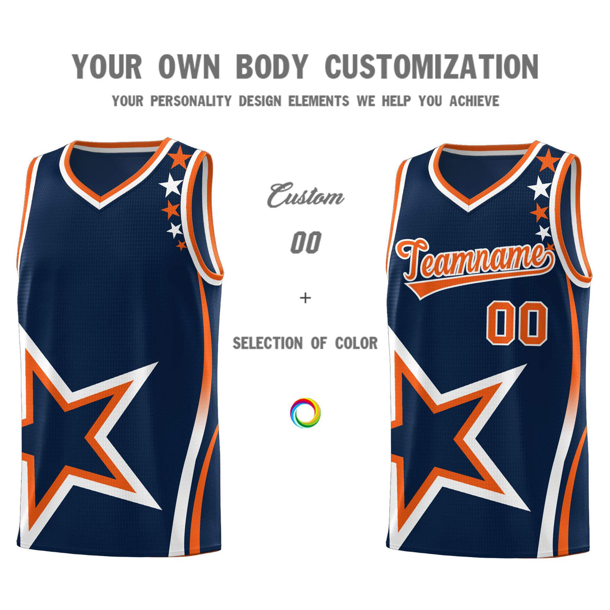 Custom Navy Shoulder Stars Graffiti Pattern Sets Basketball Jersey